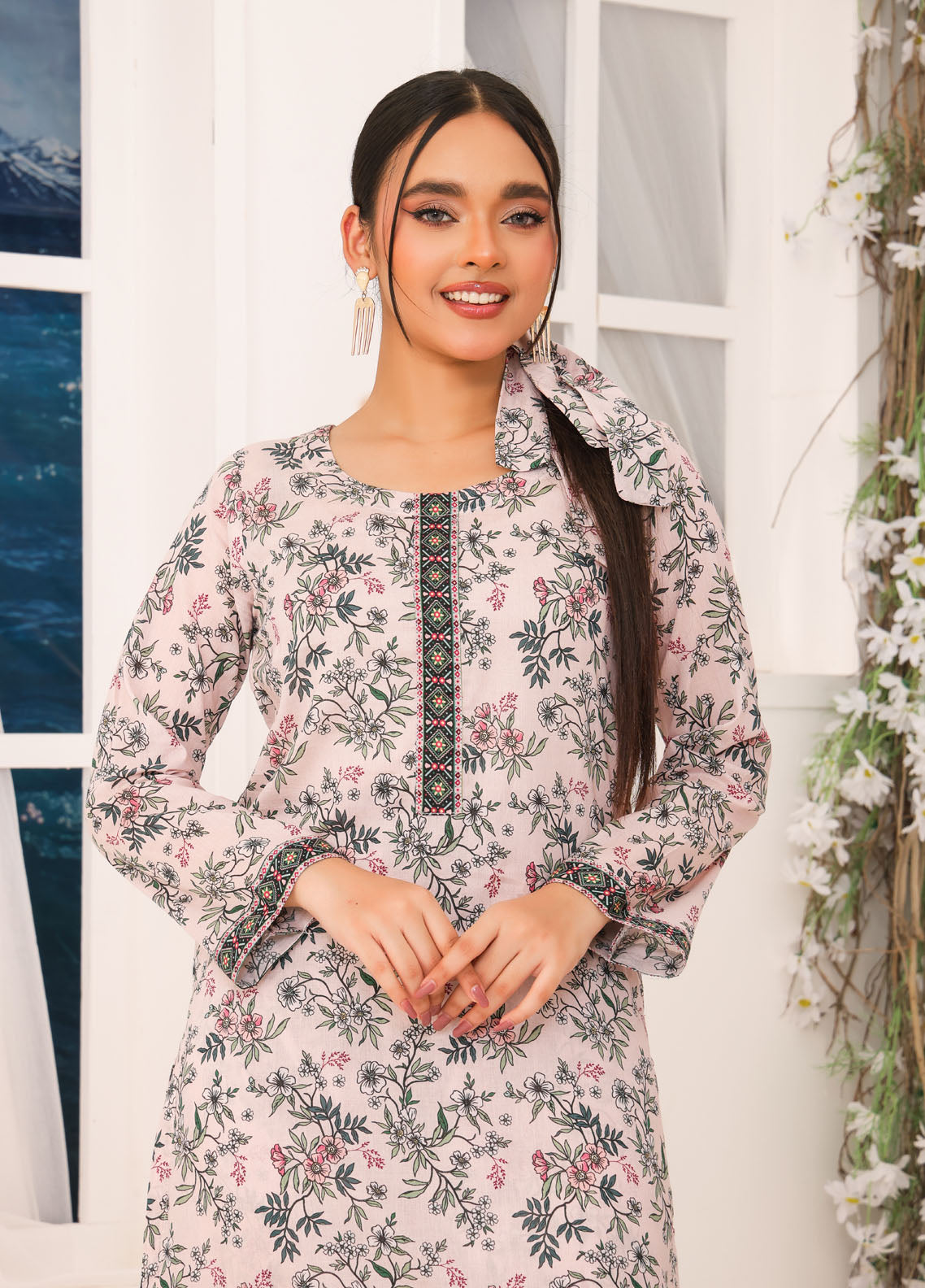 Luxe By Polawn Embroidered Unstitched 2 Piece Lawn Suit PL-24-110-Cords Set