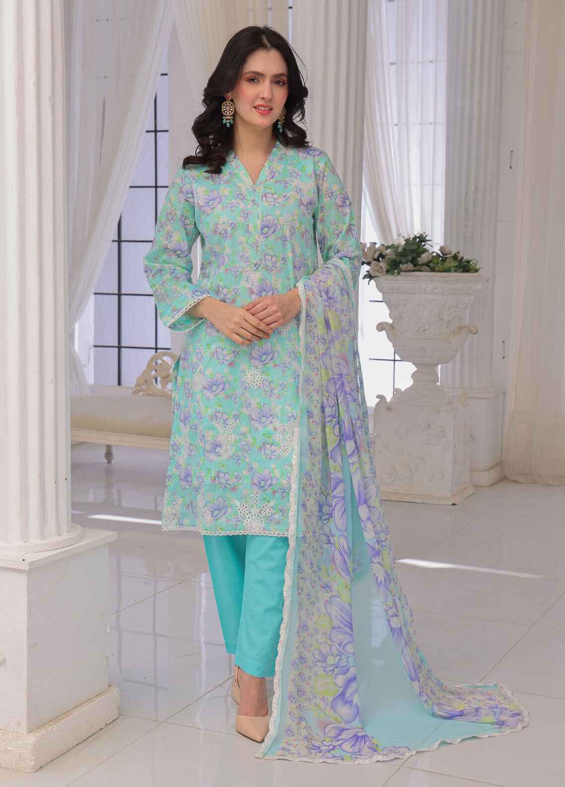 Gulzar By Polawn Printed Stitched 3 Piece Lawn Suit PD-25-301 - Ready to Wear