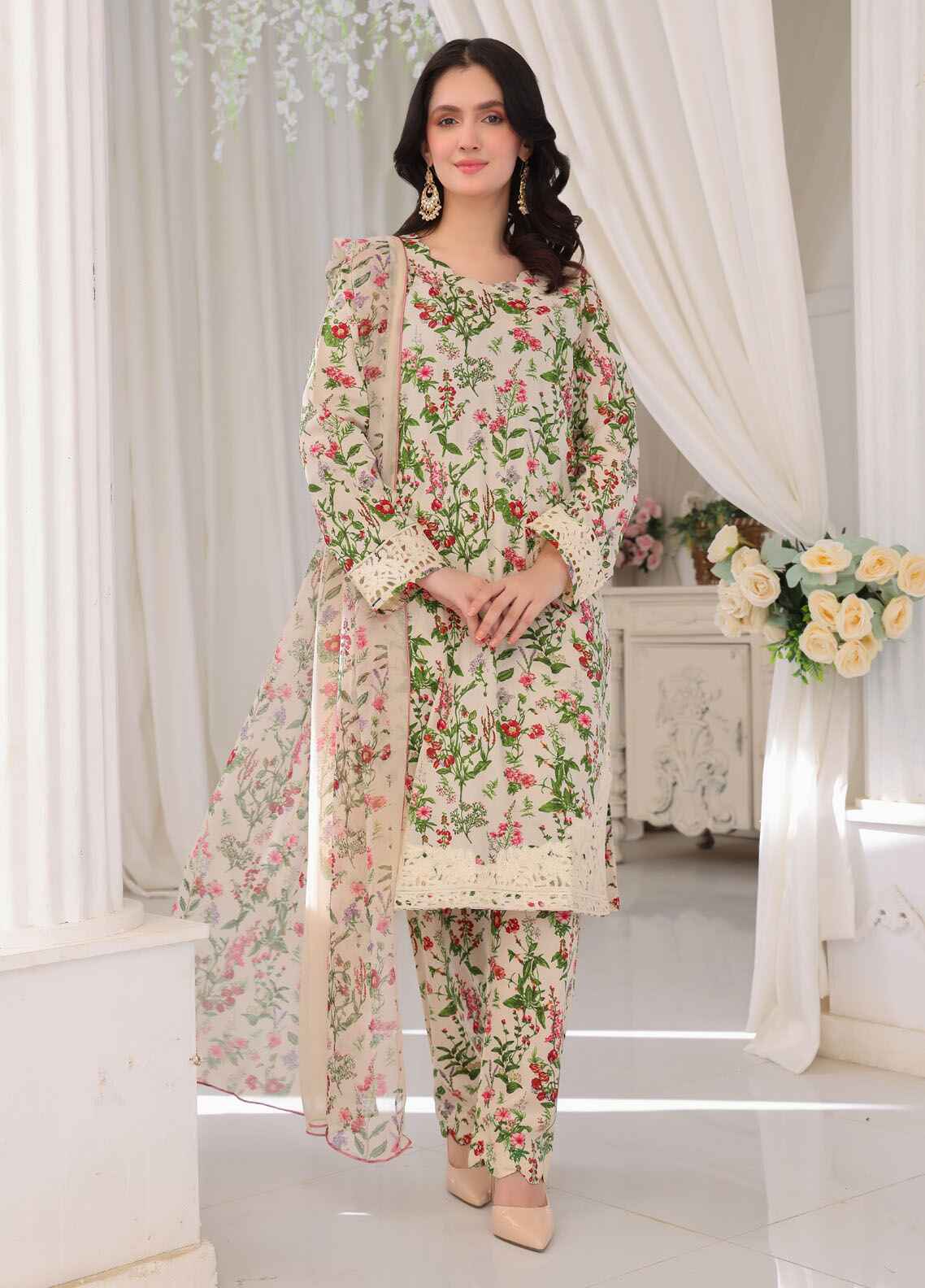 Gulzar By Polawn Printed Stitched 3 Piece Lawn Suit PD-25-303 - Ready to Wear