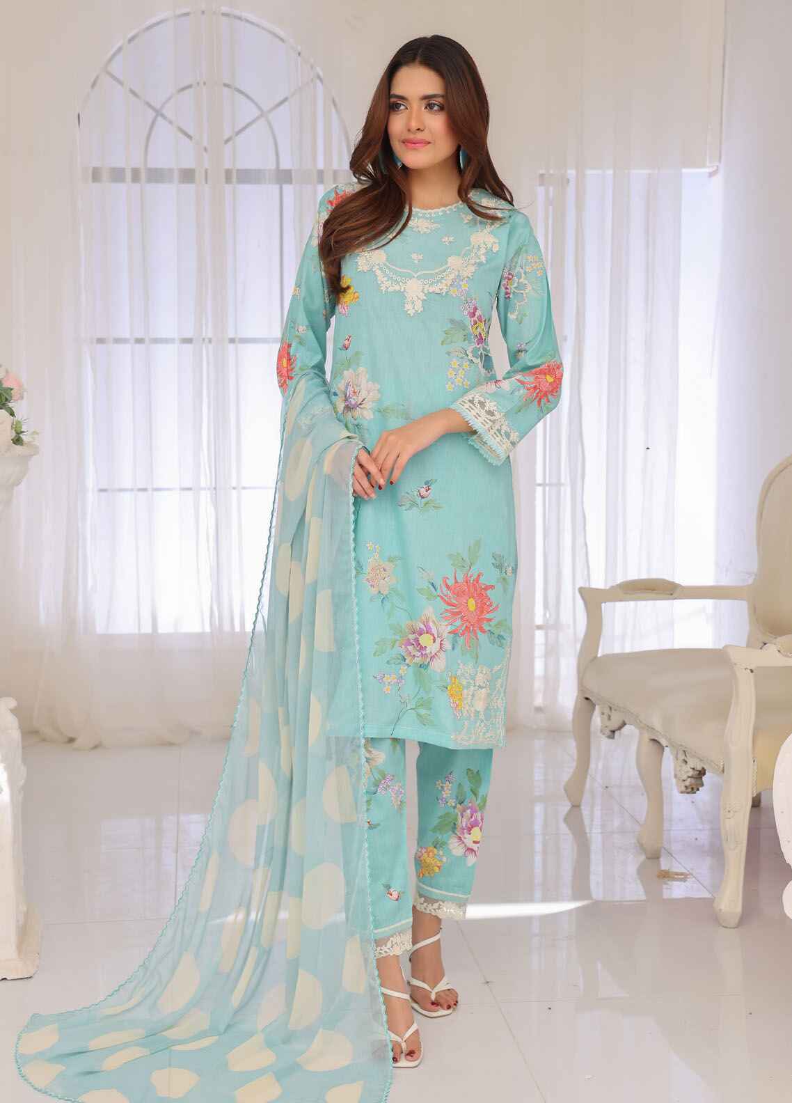 Gulzar By Polawn Printed Stitched 3 Piece Lawn Suit PD-25-304 - Ready to Wear