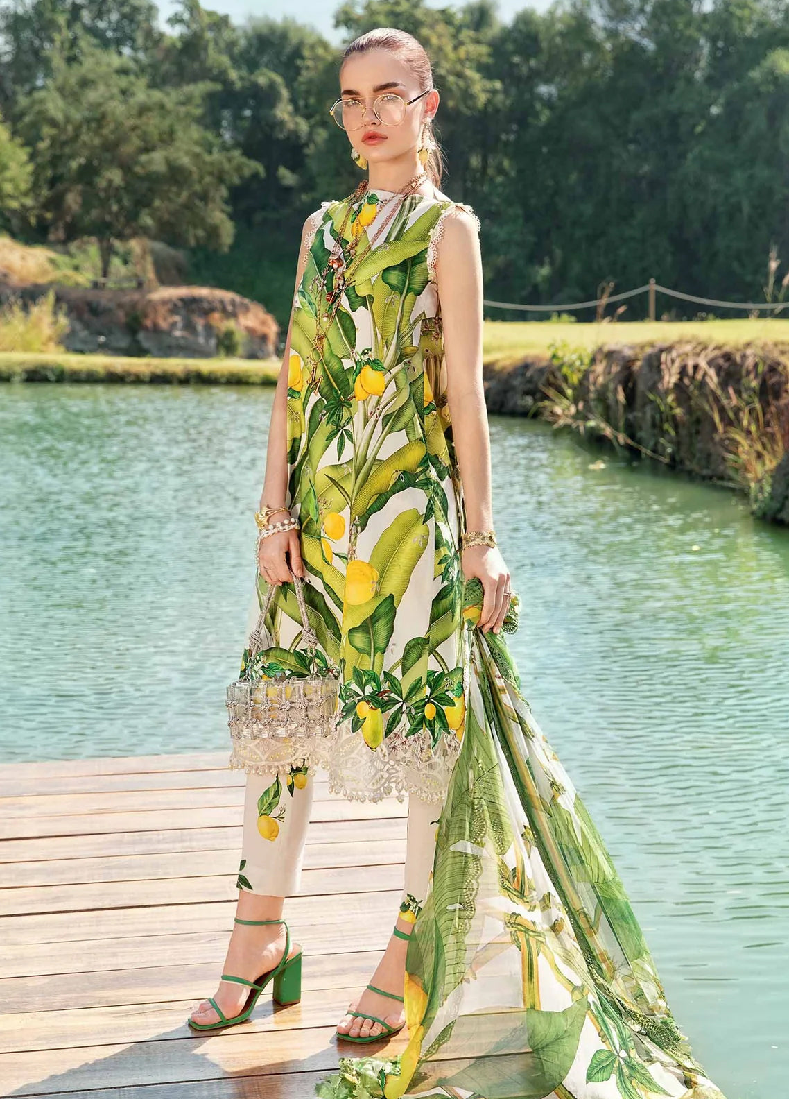 Embroidered Lawn 3 Piece Unstitched Suit MBL-MPT-2503-A-25 - Summer Collection