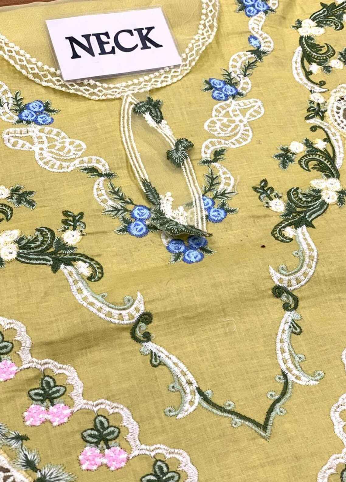 Embroidered Lawn 3 Piece Unstitched Suit CSSL-D02-A-SUNFLOWER YELLOW-24 - Summer Collection