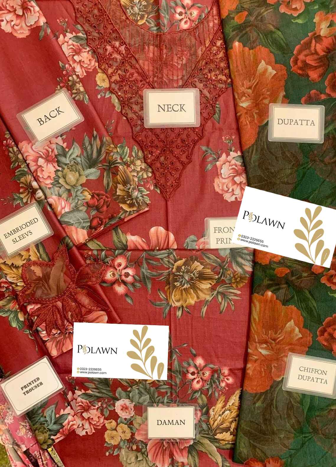 Embroidered Lawn 3 Piece Unstitched Suit IL-UE-385-25 - Summer Collection
