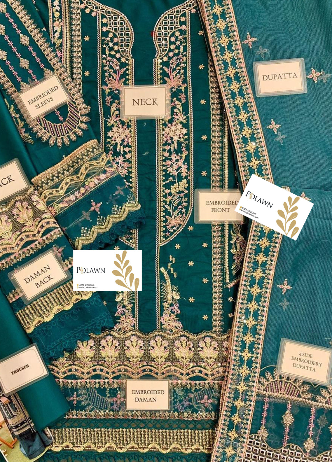 Embroidered Lawn 3 Piece Unstitched Suit QL-SP-10-ZAHRA - Summer Collection
