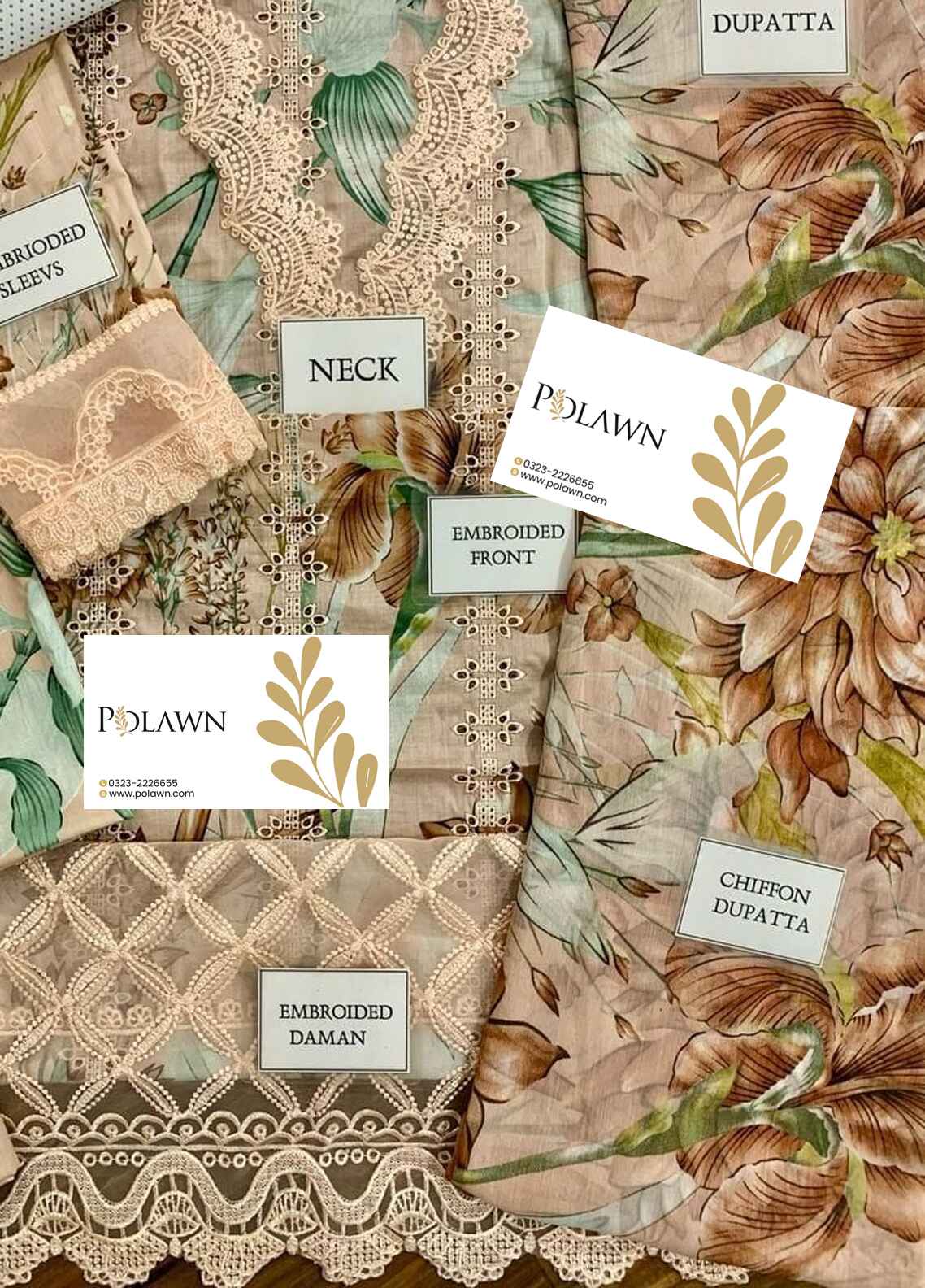 Embroidered Lawn 3 Piece Unstitched Suit MBL-MPT-2502-A-25-Summer Collection