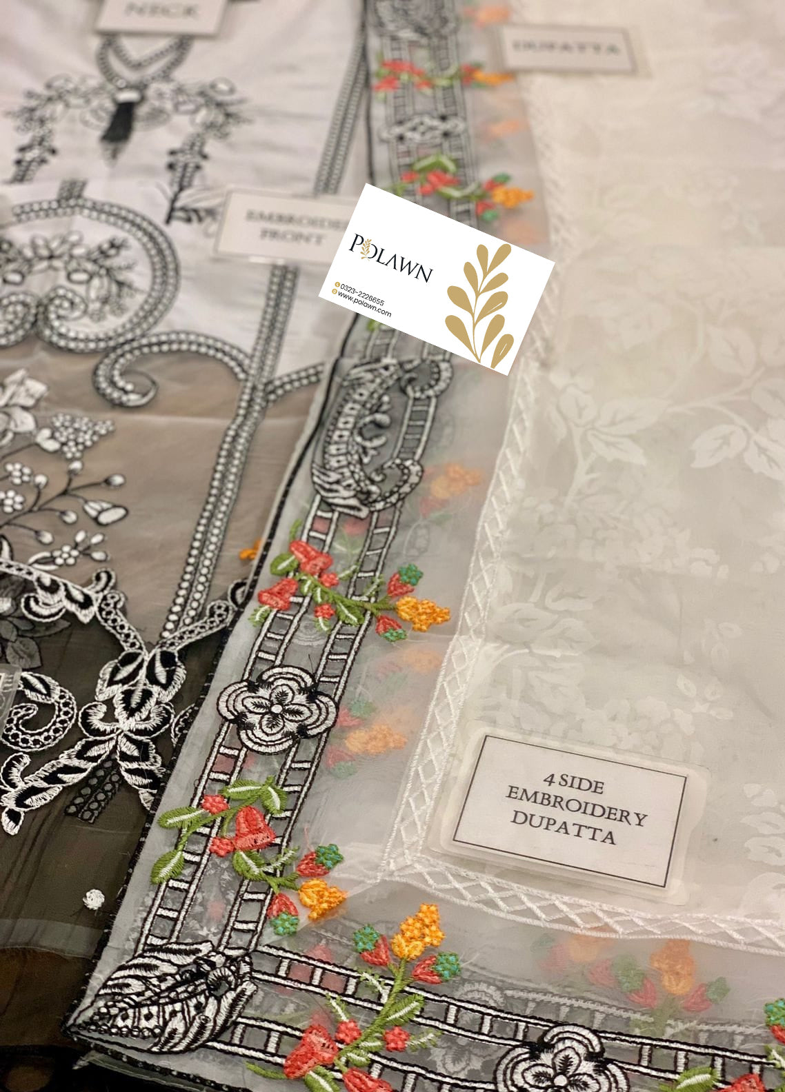 Embroidered Lawn 3 Piece Unstitched Suit MBL-DW-EF24-1982-24 - Summer Collection