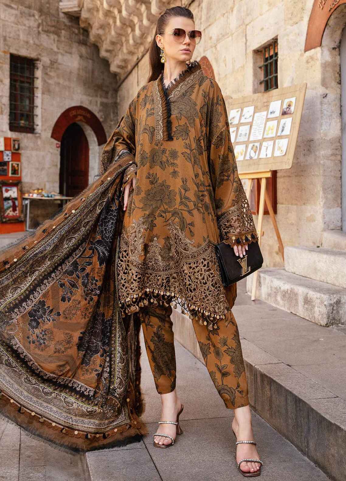 Embroidered Lawn 3 Piece Unstitched Suit MBL-MPT-2309-A-24-Summer Collection