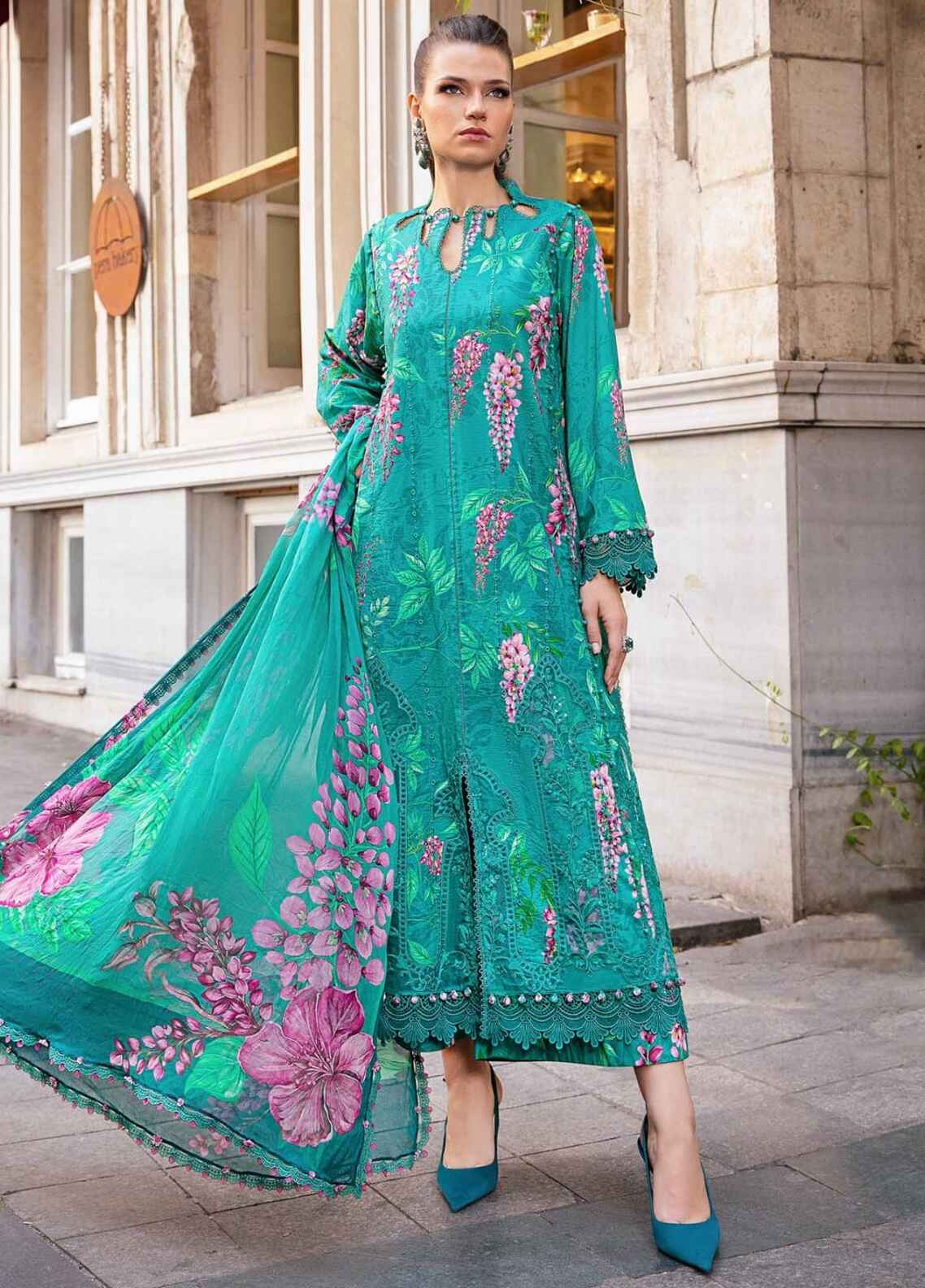 Embroidered Cambric 3 Piece Unstitched Suit MBL-MPT-2301-B-24 -Winter Collection