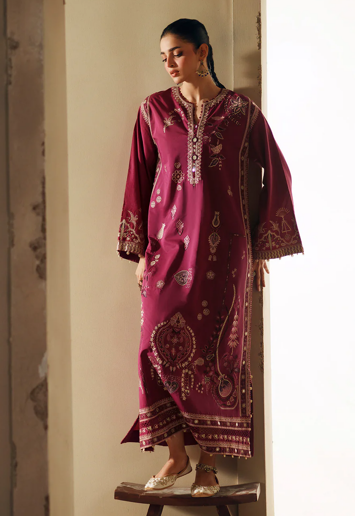 Embroidered Kaftaan Lawn 3 Piece Unstitched Suit EK-E4408/103/524 - Summer Collection