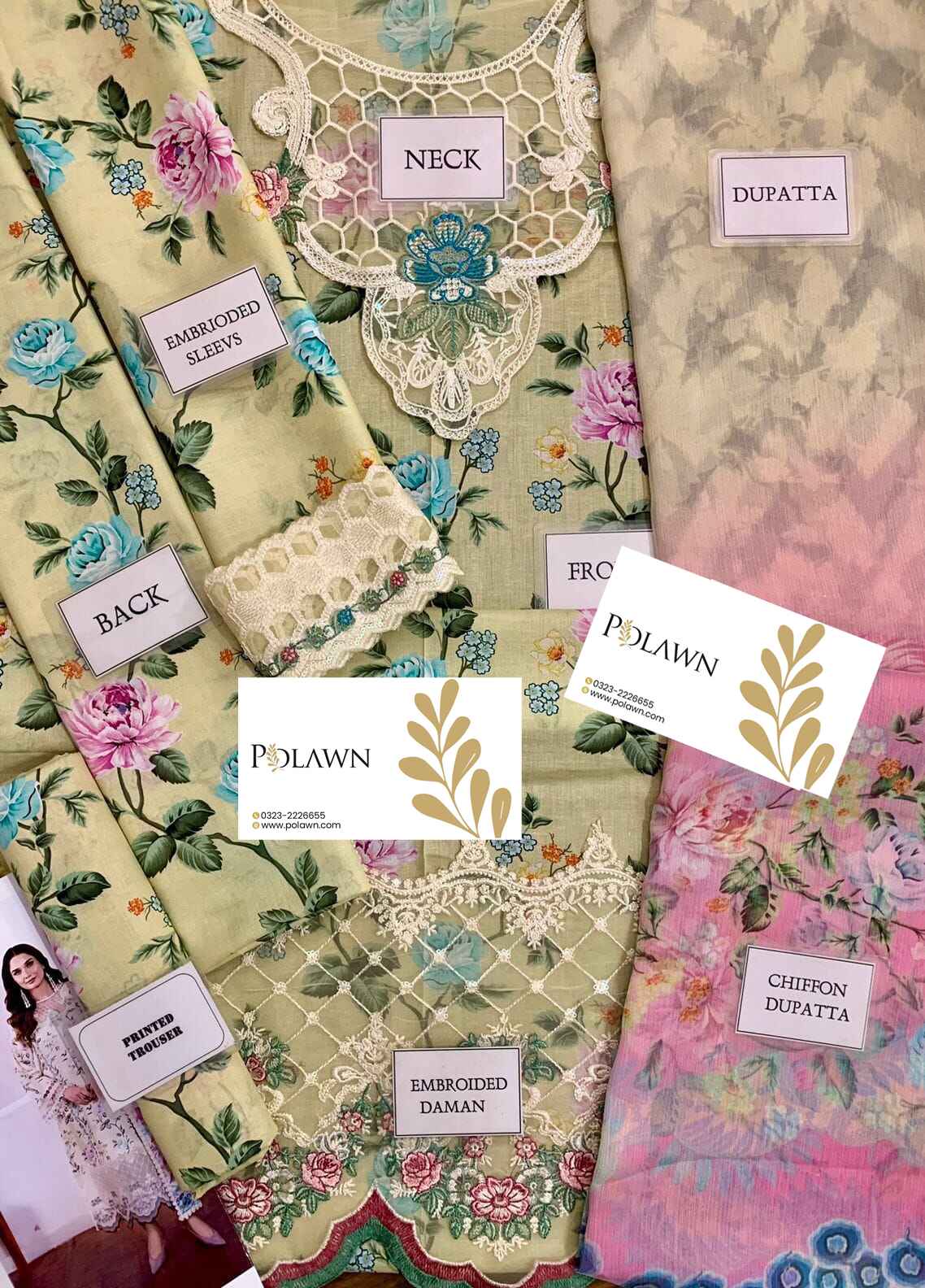 Embroidered Lawn 3 Piece Unstitched Suit BIL-71-B - Summer Collection