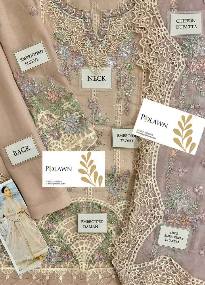 Embroidered Chiffon 3 Piece Unstitched Suit MBC-MPC-24-106 - Party Wear