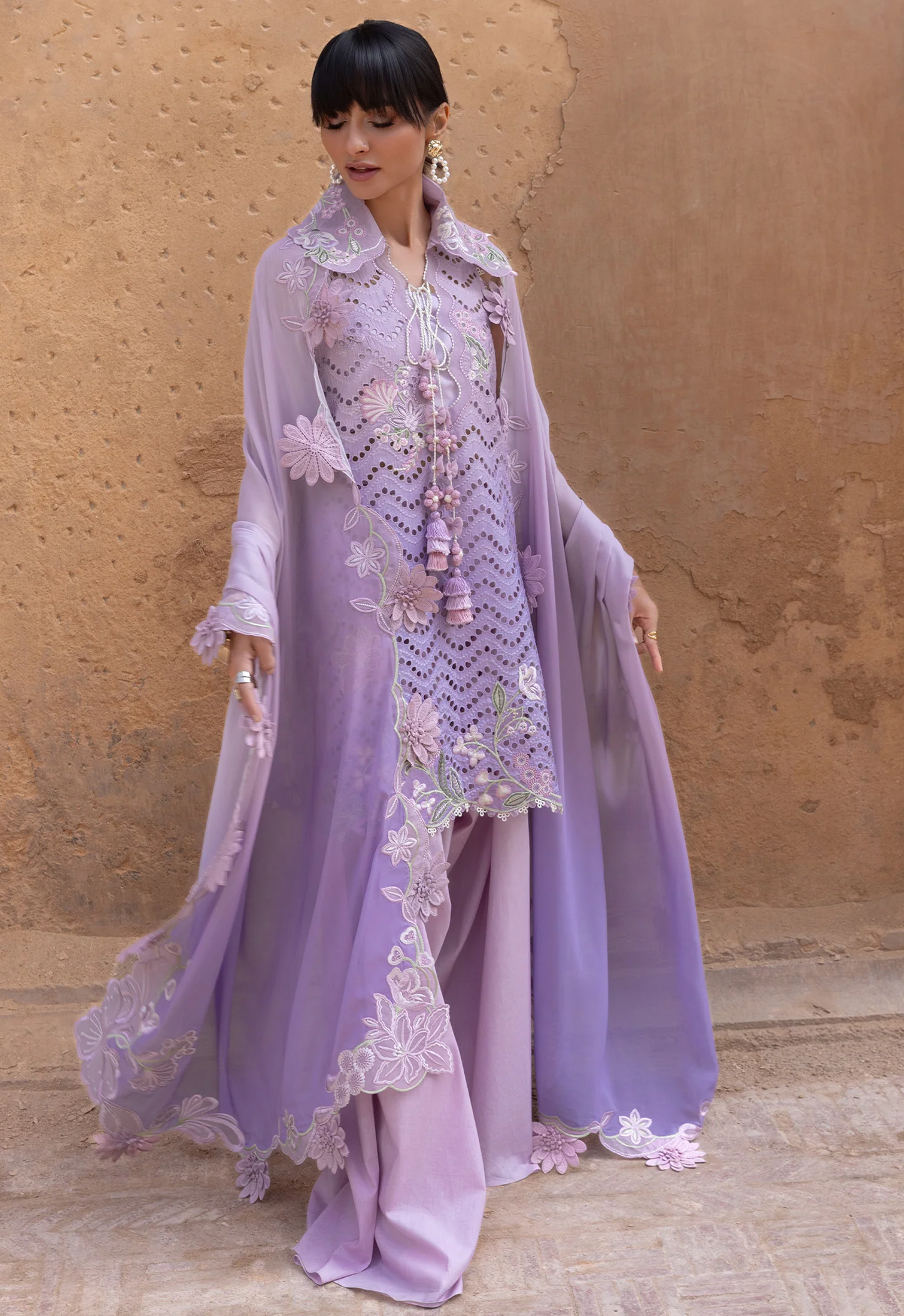 Embroidered Swiss Lawn 3 Piece Unstitched Suit CSSL-OMBRE LOVE-D08-B-26 - Summer Collection