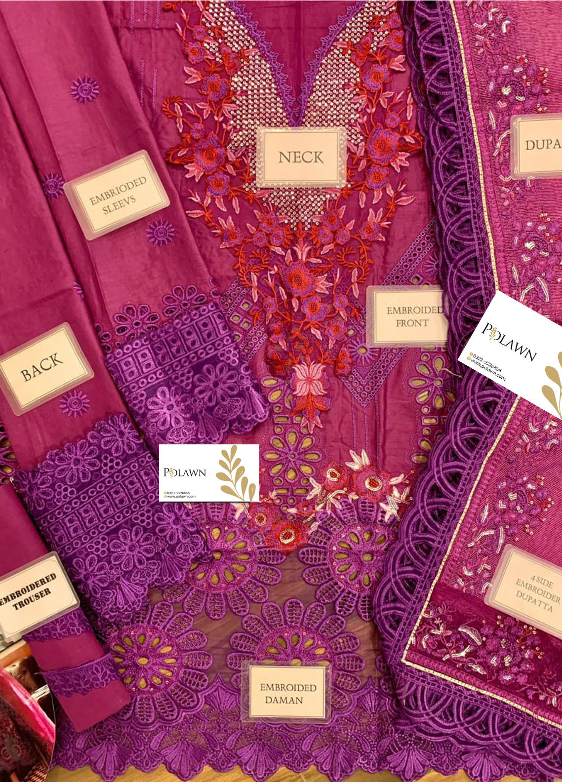 Embroidered Lawn 3 Piece Unstitched Suit ML-MIRIAM-23 Summer Collection