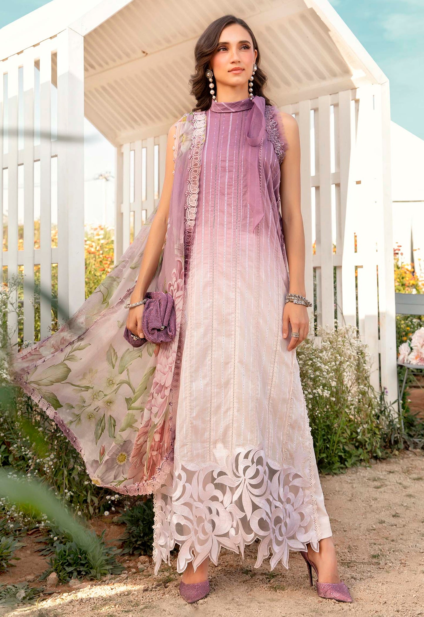 Embroidered Lawn 3 Piece Unstitched Suit MBL-MPT-2506-B-25 - Summer Collection