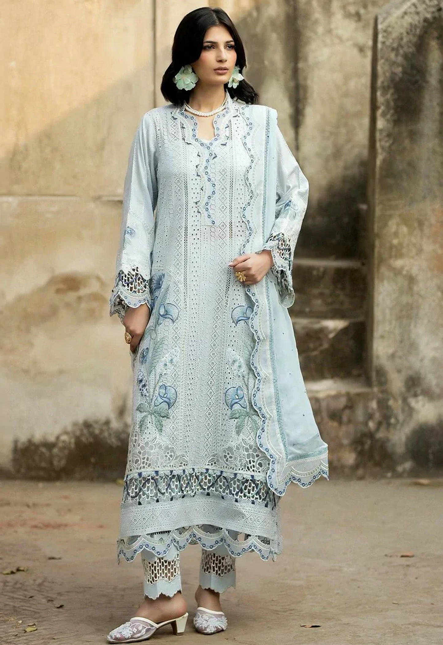 Embroidered Lawn 3 Piece Unstitched Suit ALL-TRADITION 1672-26 - Summer Collection