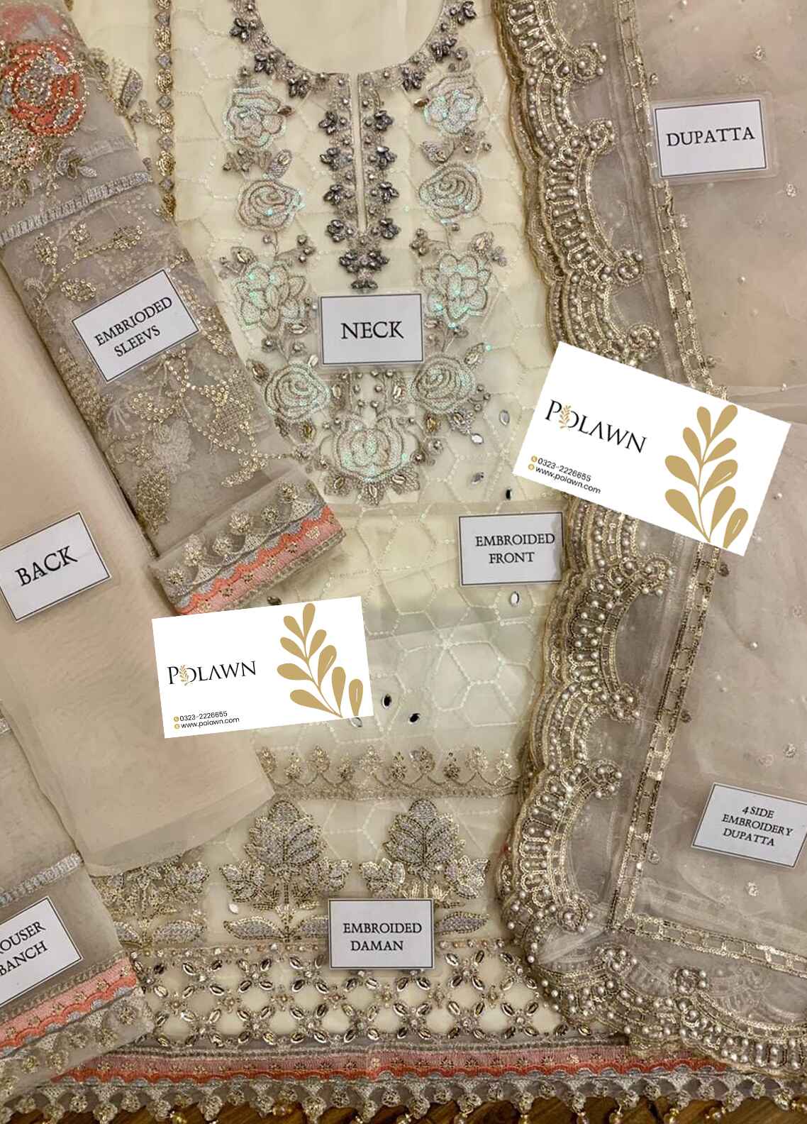 Embroidered Organza 3 Piece Unstitched Suit MBC-BD-2805-24-Party Wear