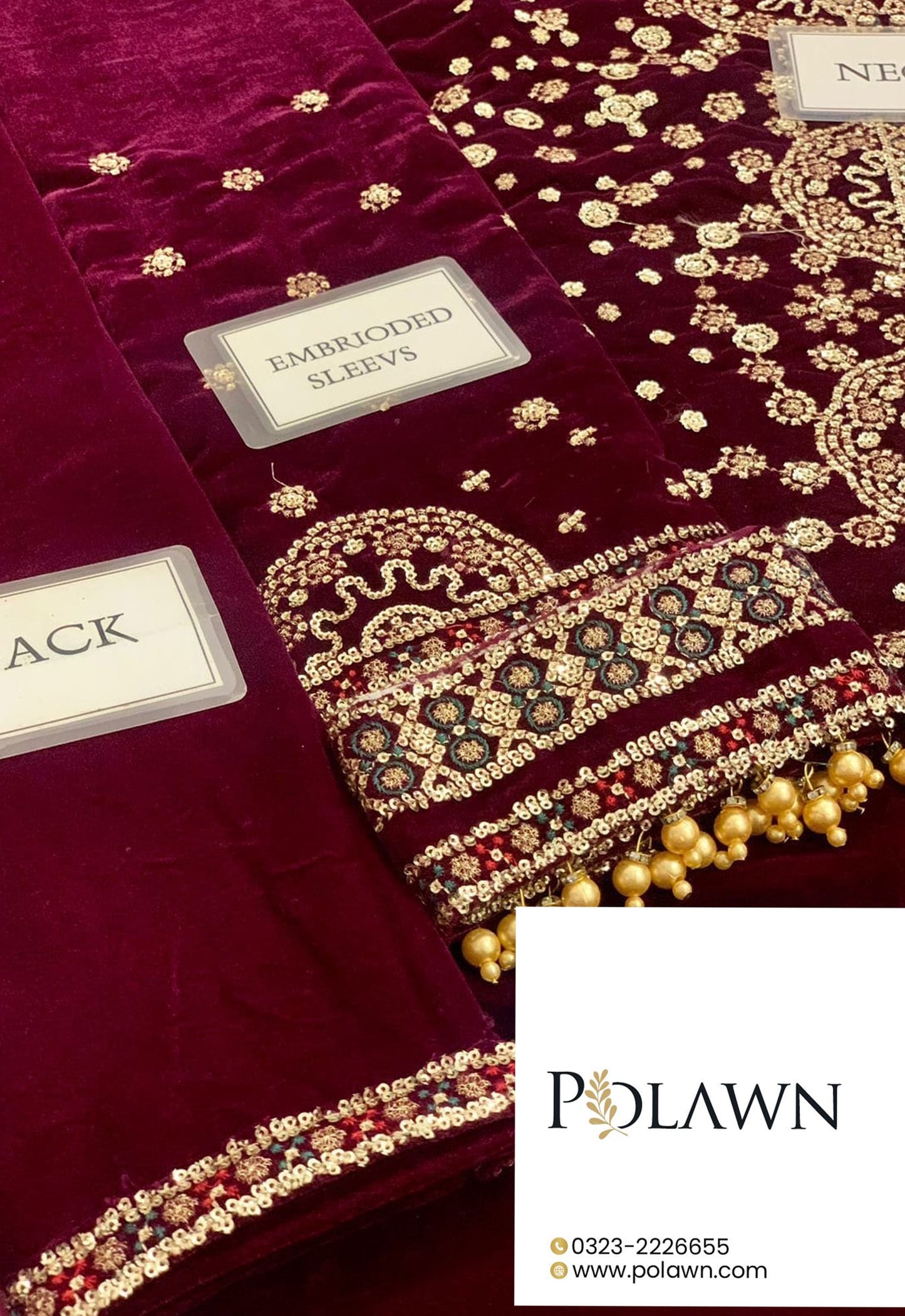 Embroidered Unstitched 3 Piece Velvet Suit JV-CVF-D05-25 - Party Wear