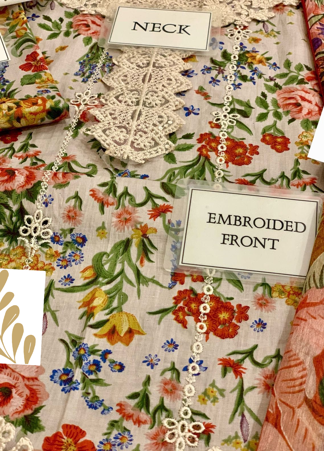 Embroidered Lawn 3 Piece Unstitched Suit MBL-MPT-2507-A-25 -Summer Collection