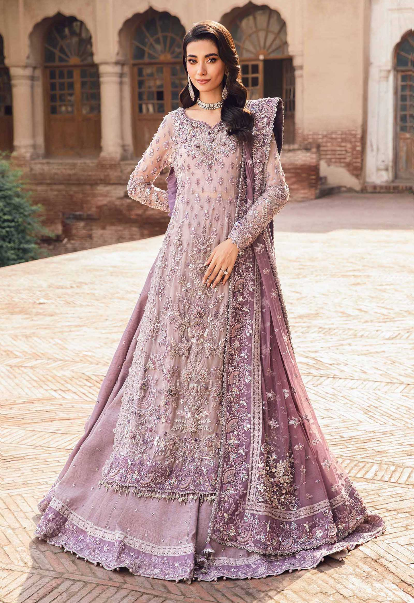 Embroidered Organza 3 Piece Unstitched Suit MBC-MC-1005-PINAR - Party Wear