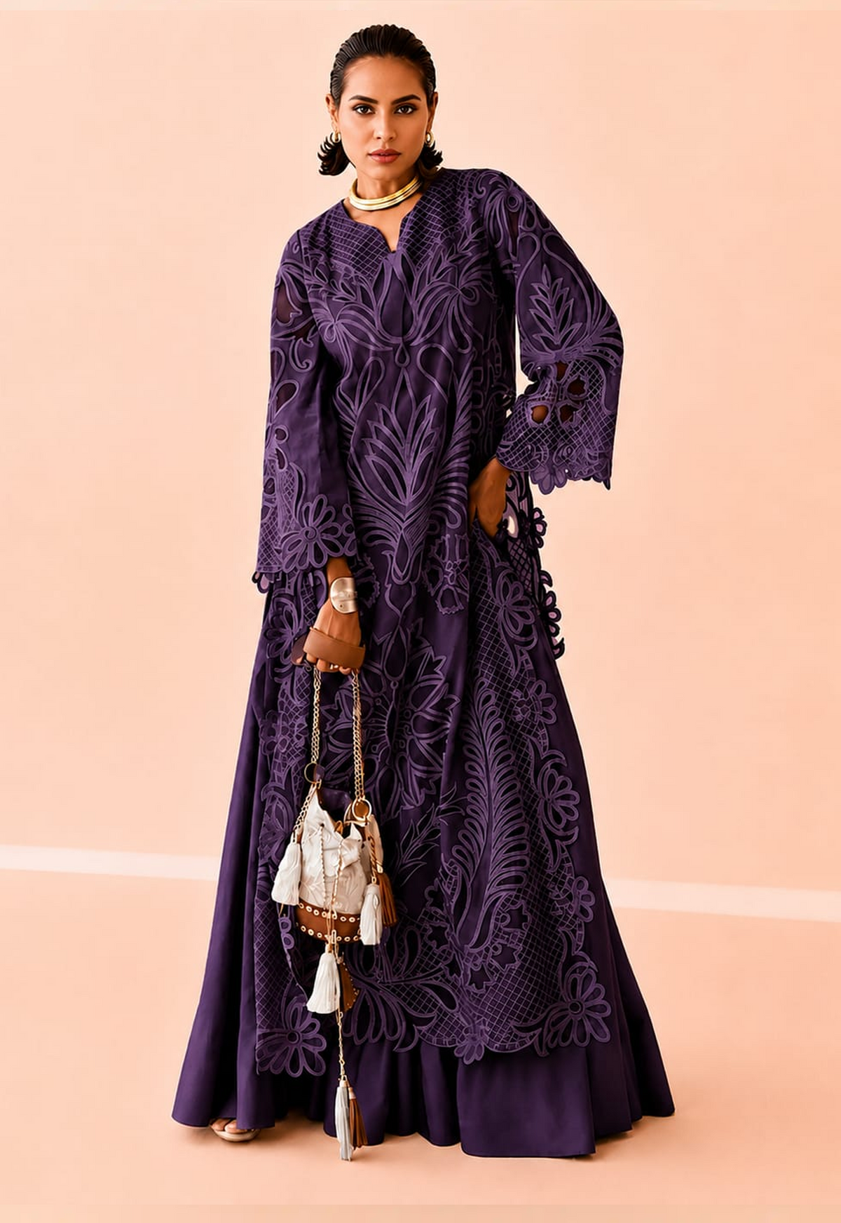 Embroidered Lawn 3 Piece Unstitched Suit IHL-EO-26 - Summer Collection