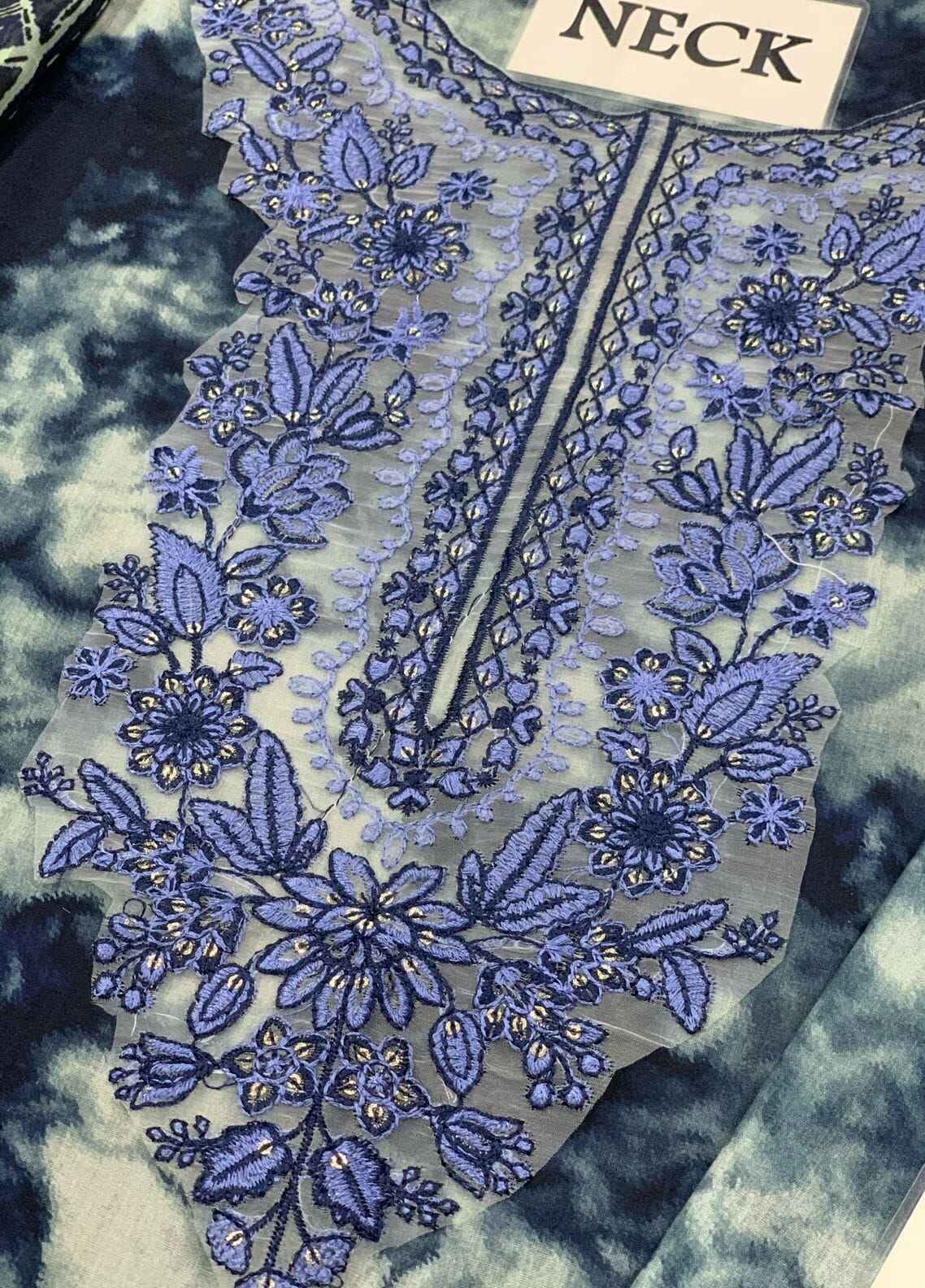 Embroidered Lawn 3 Piece Unstitched Suit SL-U3PE-DY25V2-10 - Summer Collection