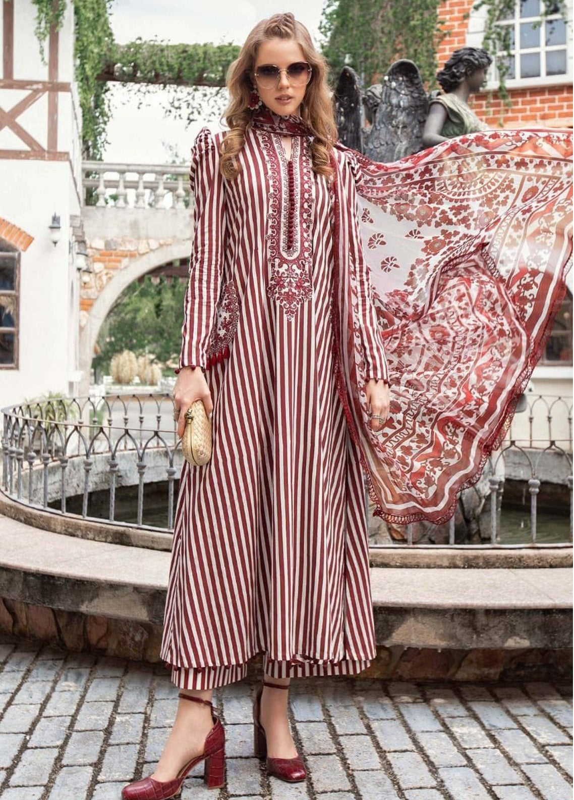 Embroidered Lawn 3 Piece Unstitched Suit MBL-MPT-1810-B-23 Summer Collection