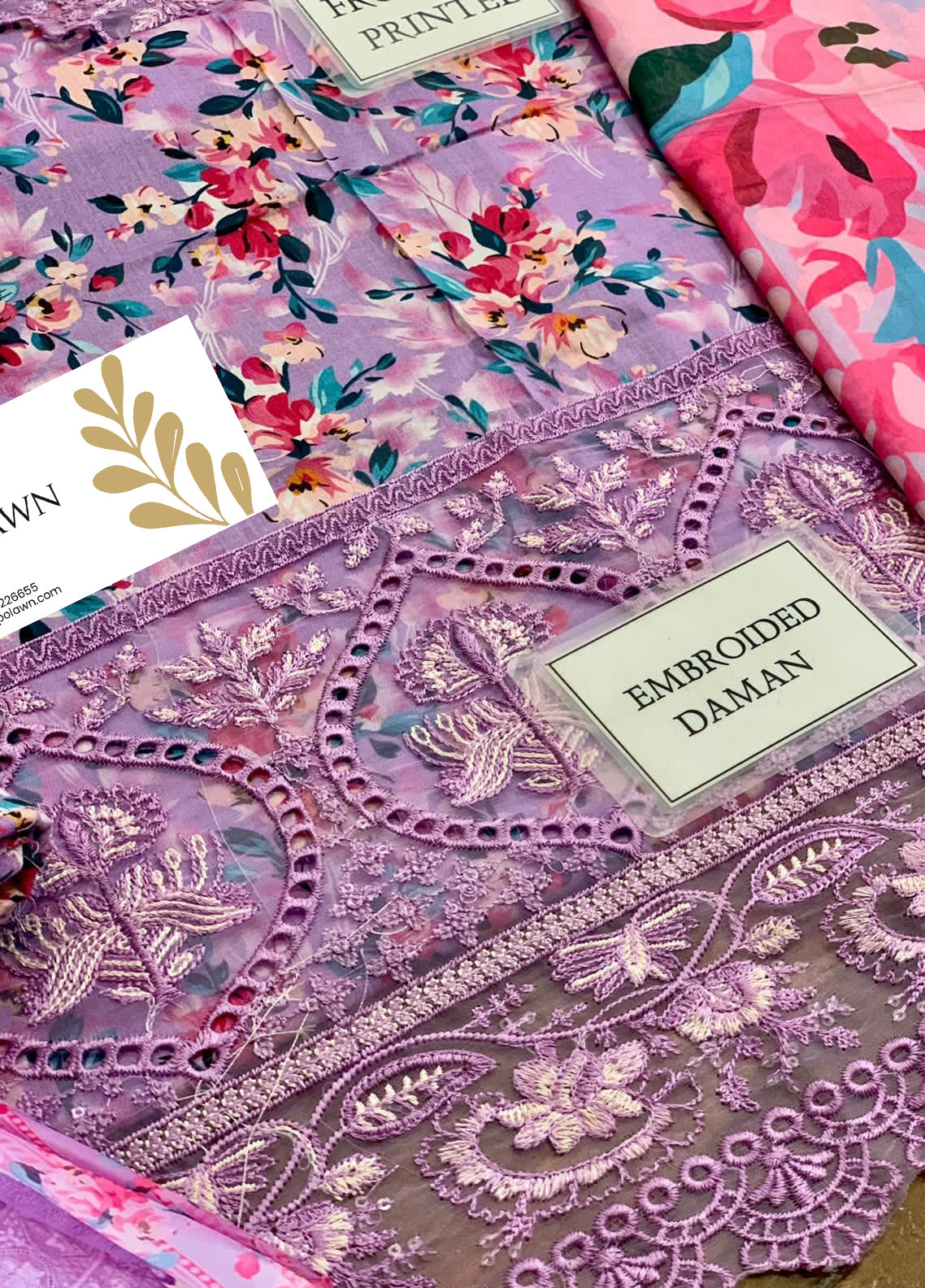 Embroidered Lawn 3 Piece Unstitched Suit AL-ORCHID-24 - Summer Collection