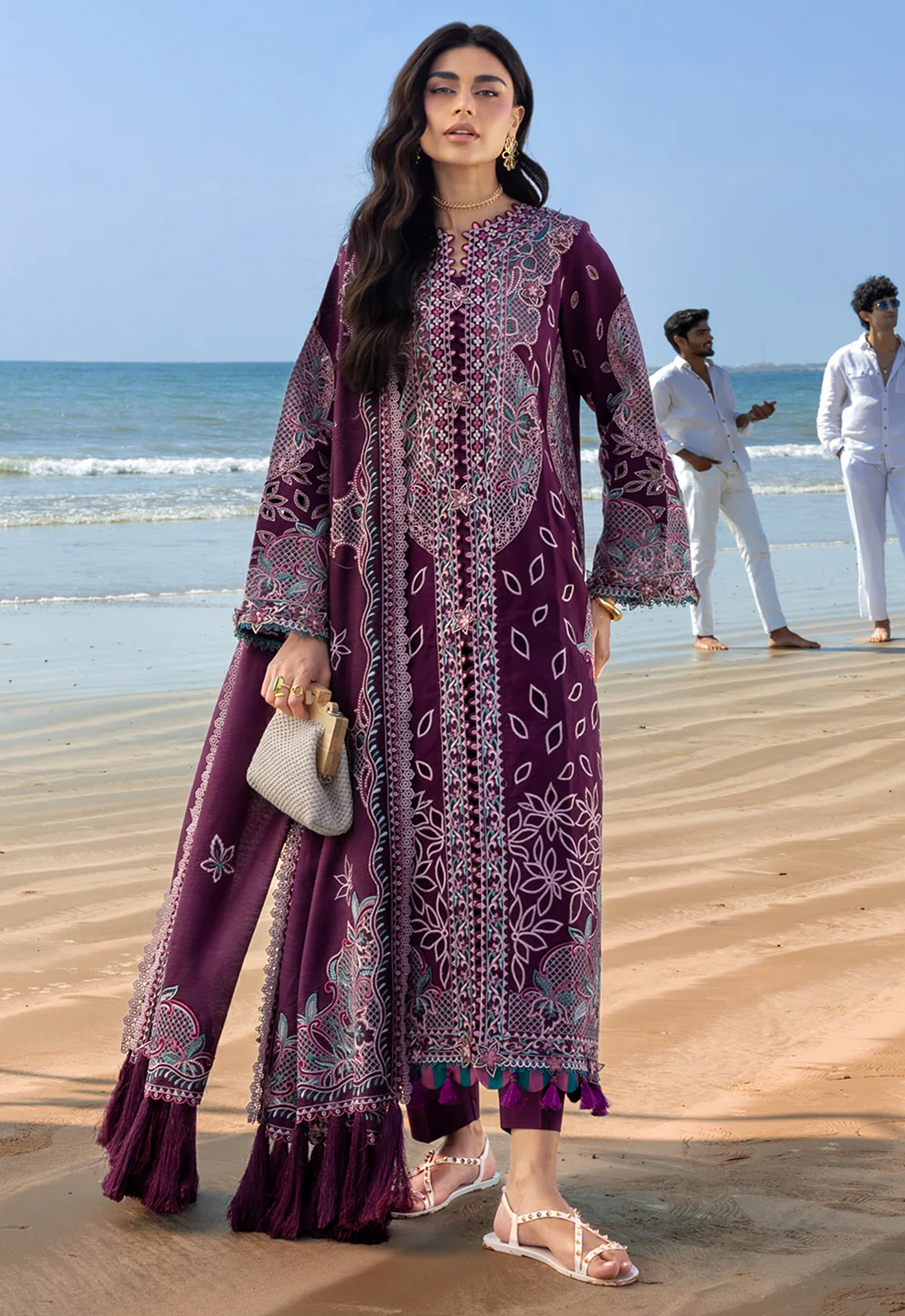 Embroidered Lawn 3 Piece Unstitched Suit ML-HU-S-01 - Summer Collection