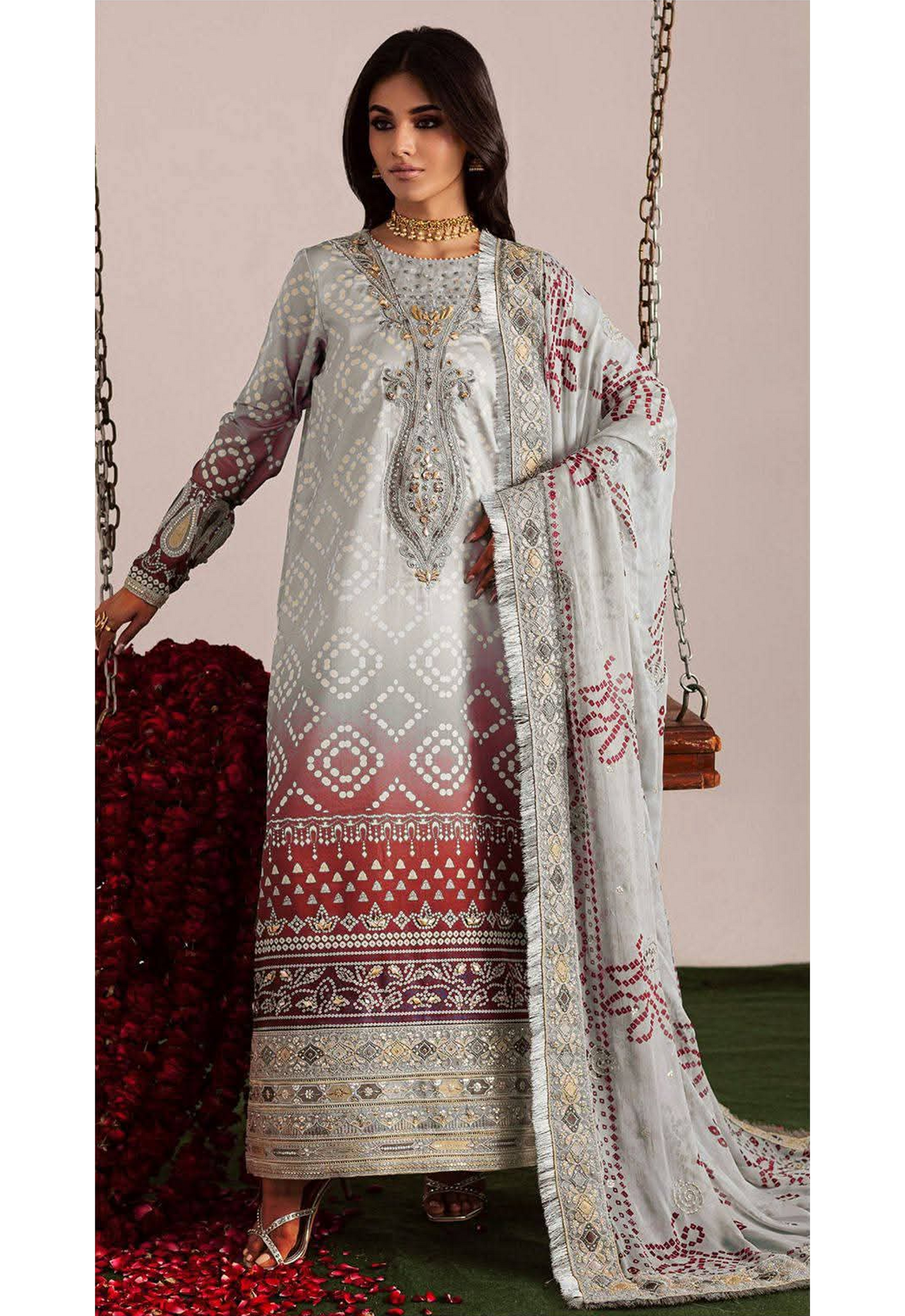 Embroidered Lawn 3 Piece Unstitched Suit NL-NP-698-B- Summer Collection