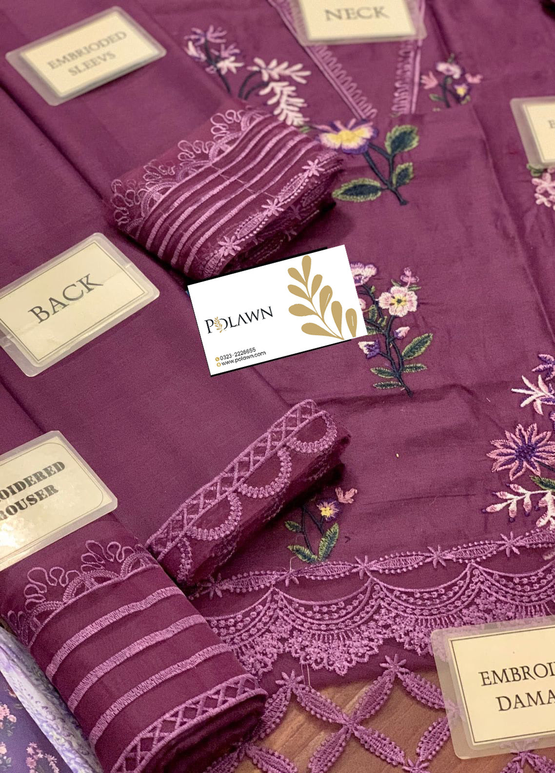 Embroidered Lawn 3 Piece Unstitched Suit MBL-MPT-1802-B-23 Summer Collection