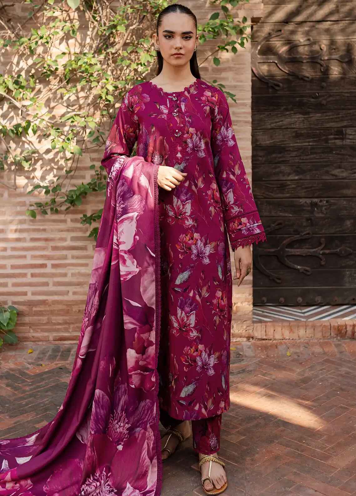 Printed Lawn 3 Piece Unstitched Suit FL-SELIN-24 - Summer Collection