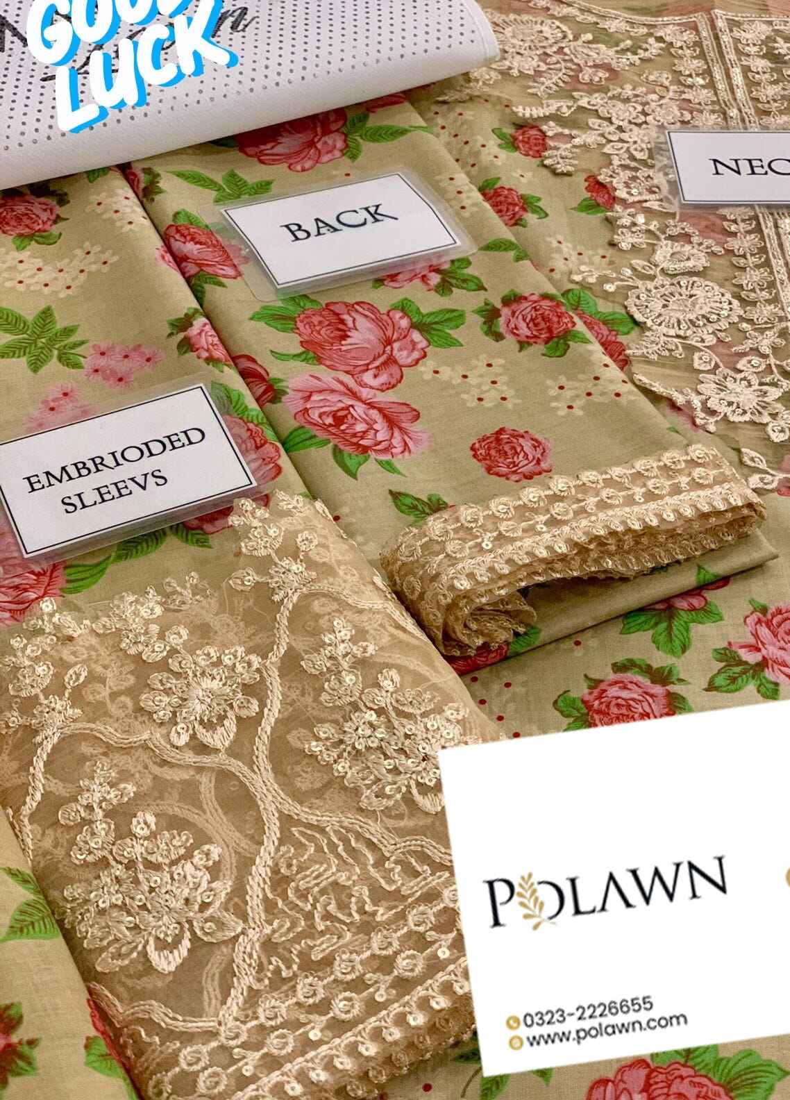 Embroidered Lawn 3 Piece Unstitched Suit BL-UF-691 - Summer Collection