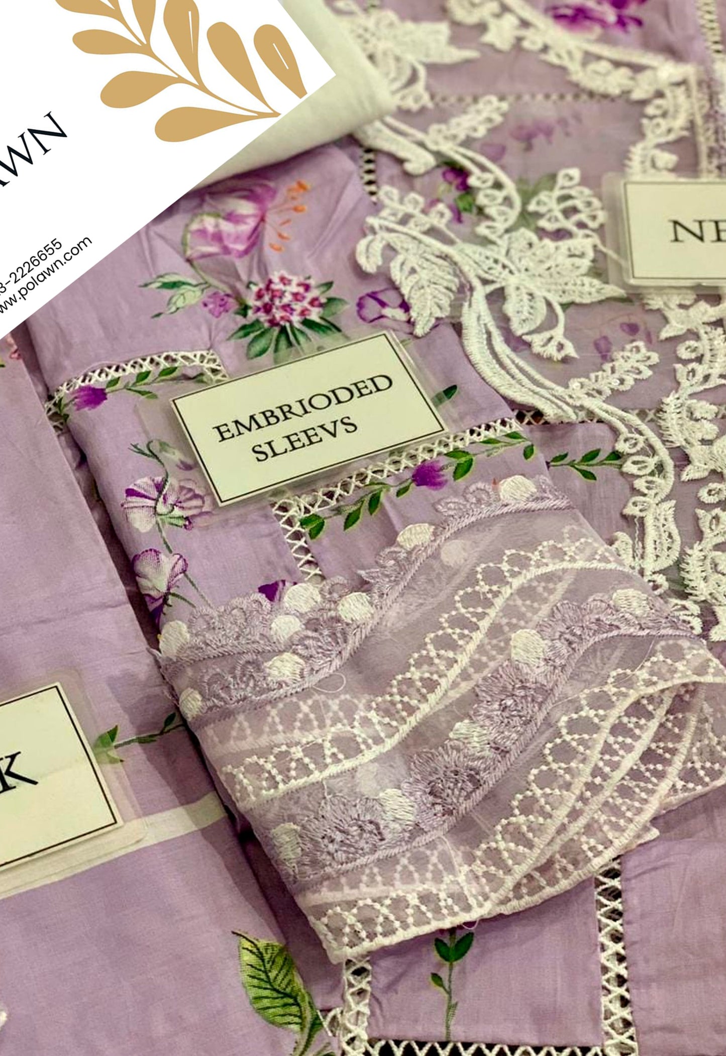 Embroidered Lawn 3 Piece Unstitched Suit CSSL-D07-A-25 - Summer Collection