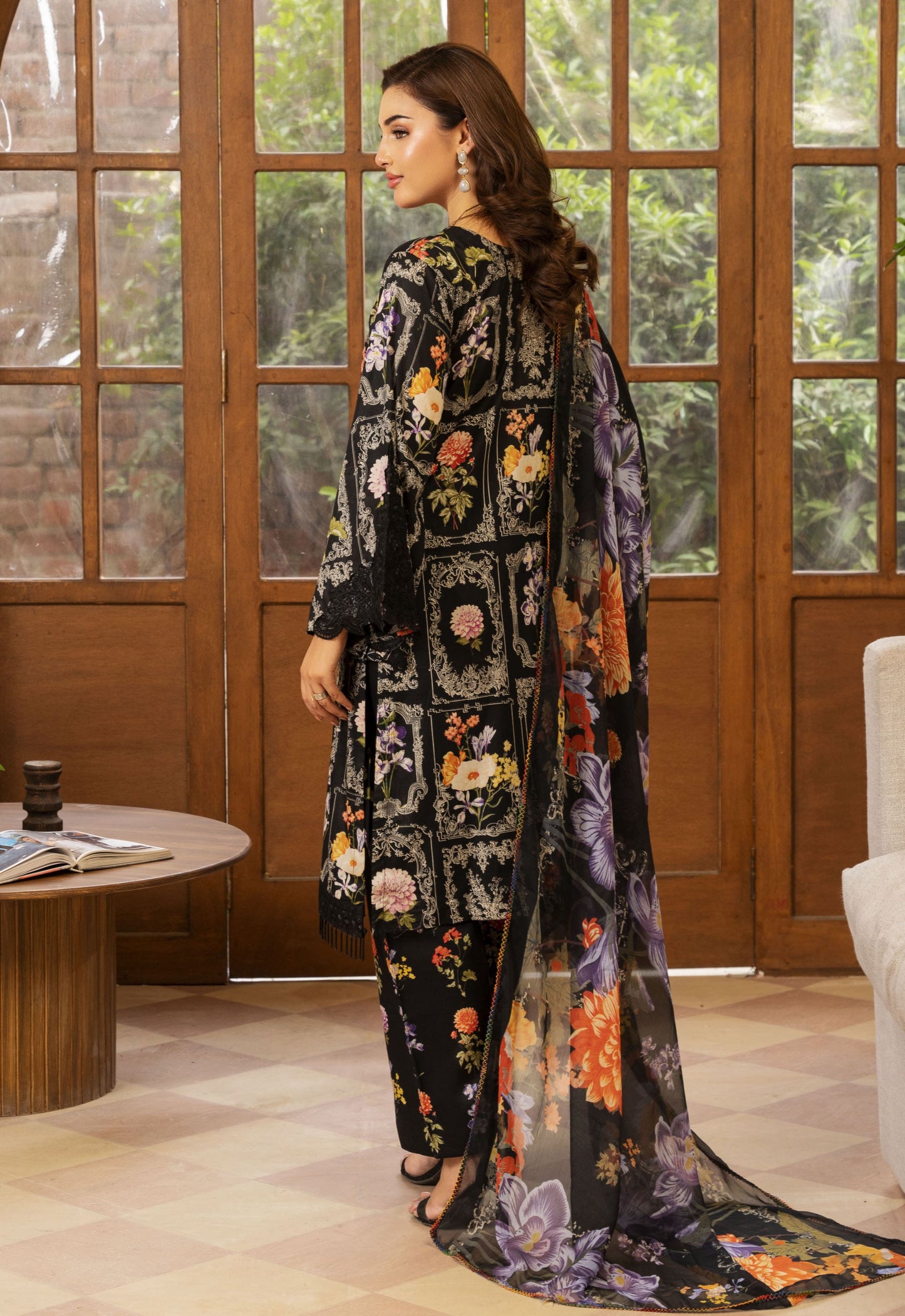 Husn By Polawn Embroidered Stitched 3 Piece Lawn Suit PD-25-403-B-Ready to Wear