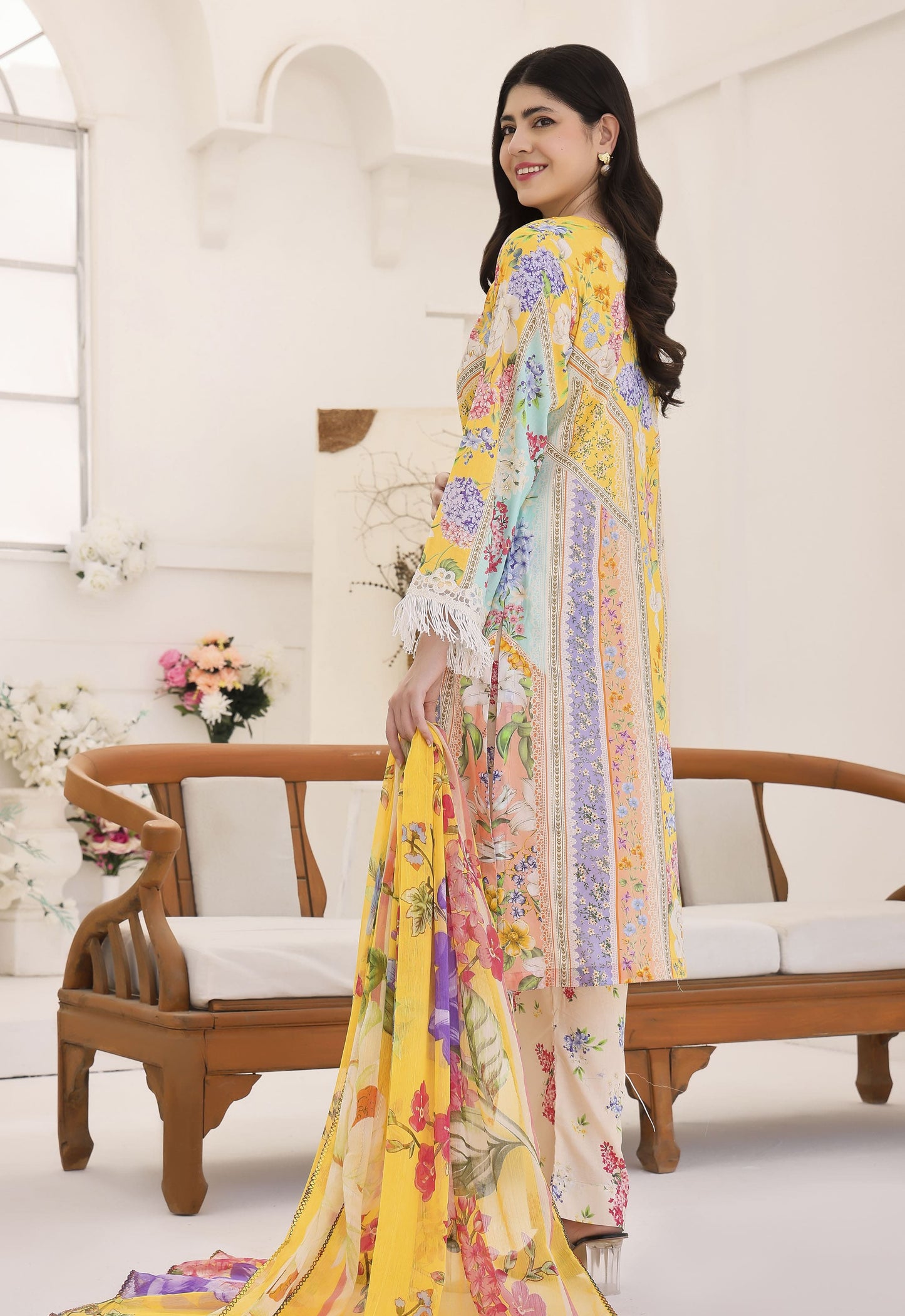 Nayab By Polawn Embroidered Stitched 3 Piece Lawn Suit PD-25-414-A-Ready to Wear