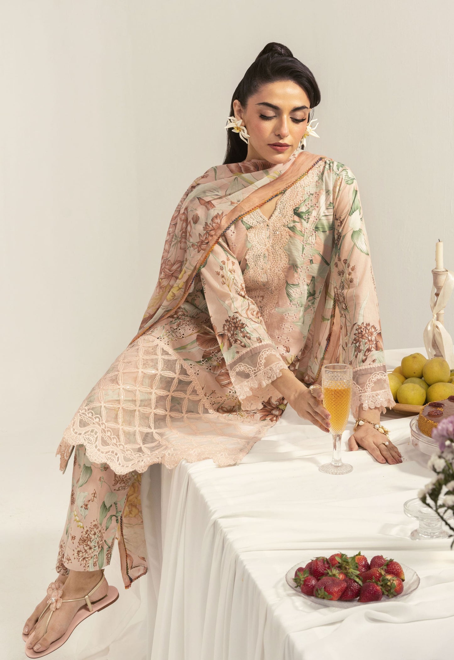 Nayab By Polawn Embroidered Stitched 3 Piece Lawn Suit PD-25-417-A-Ready to Wear