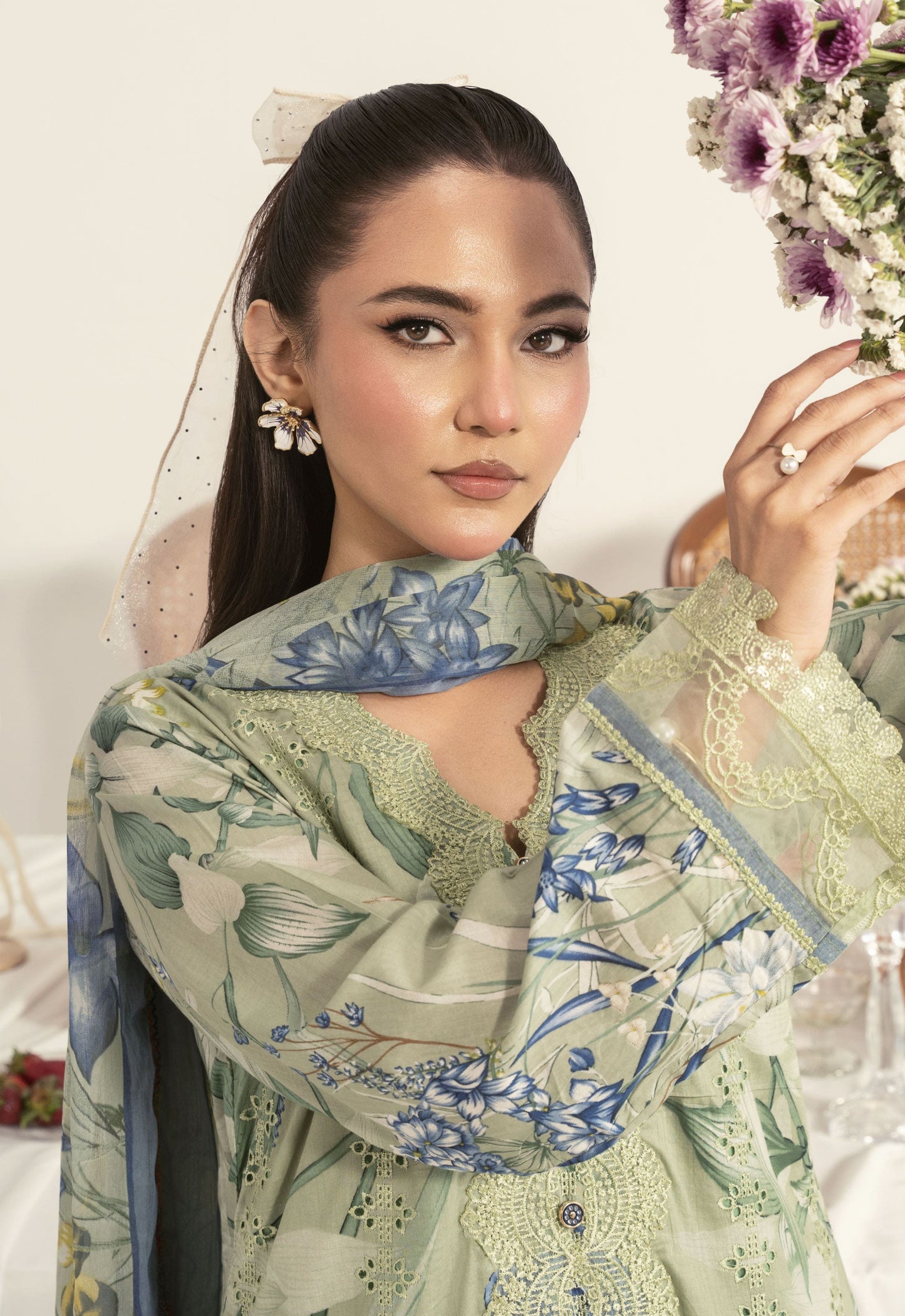 Nayab By Polawn Embroidered Stitched 3 Piece Lawn Suit PD-25-417-B-Ready to Wear