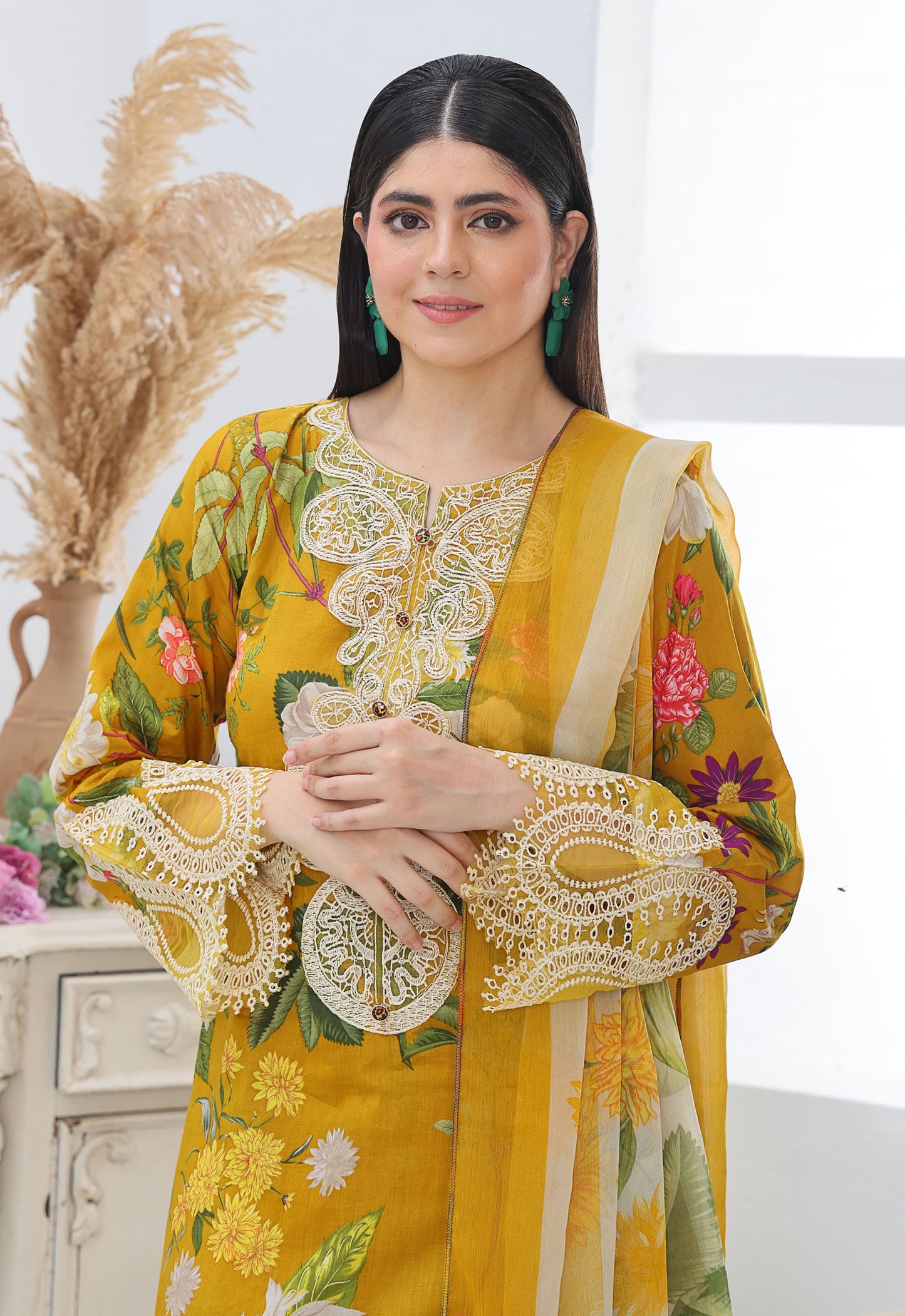 Naina By Polawn Embroidered Stitched 3 Piece Lawn Suit PD-25-436-B-Ready to Wear