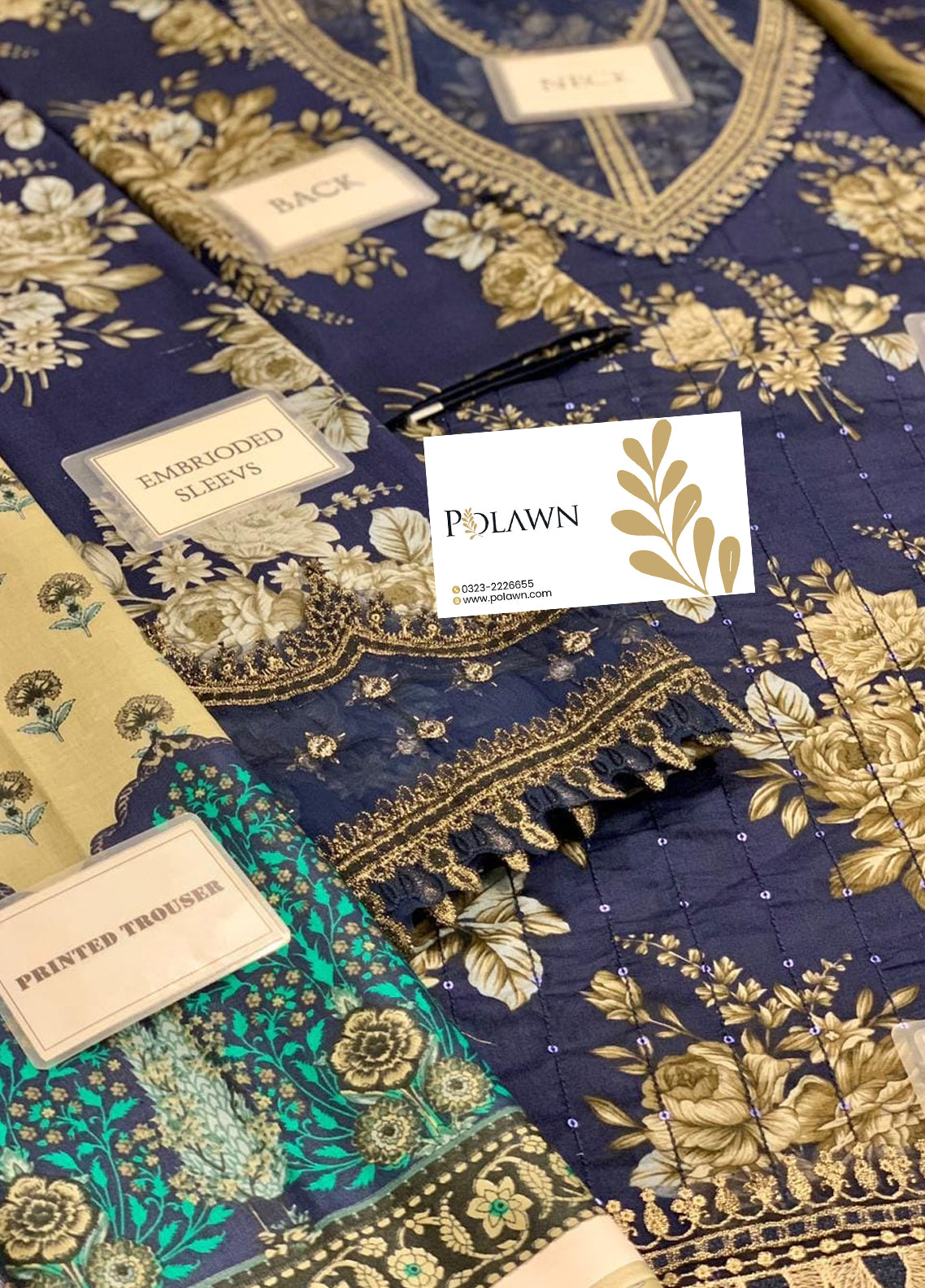 Embroidered Lawn 3 Piece Unstitched Suit MBL-MPT-2110-B-24 - Summer Collection