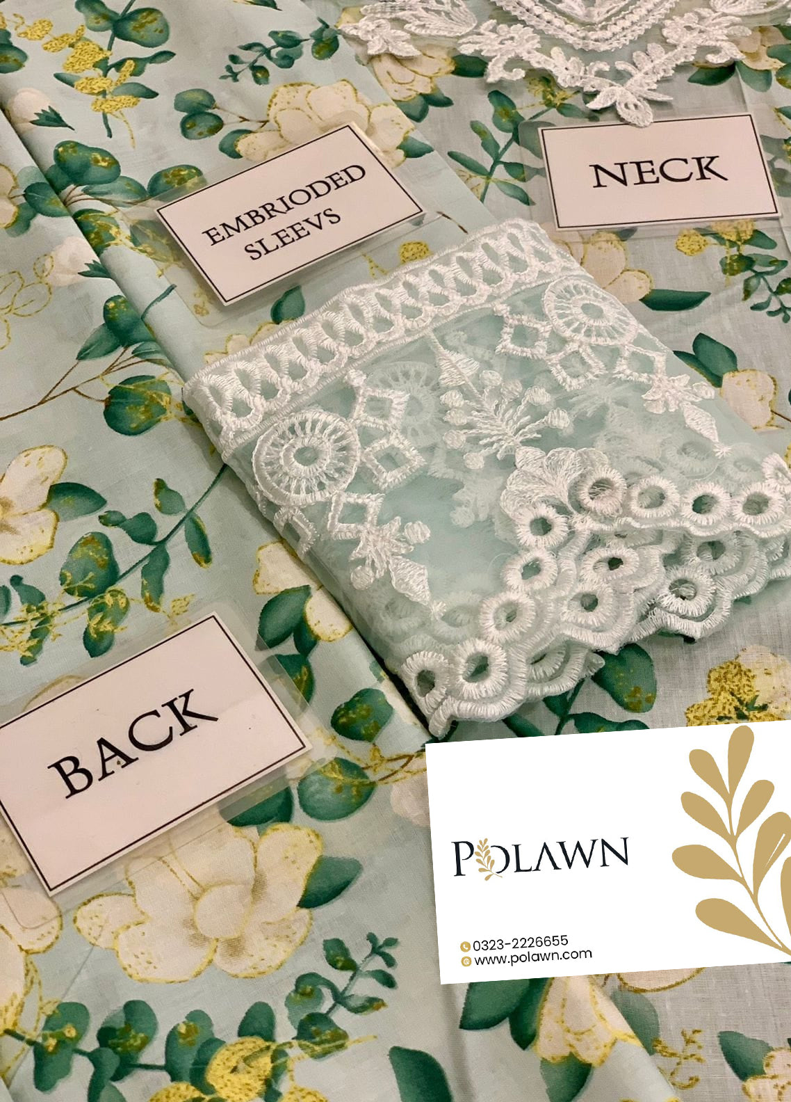 Embroidered Lawn 3 Piece Unstitched Suit ML-PLS-114-24 - Summer Collection