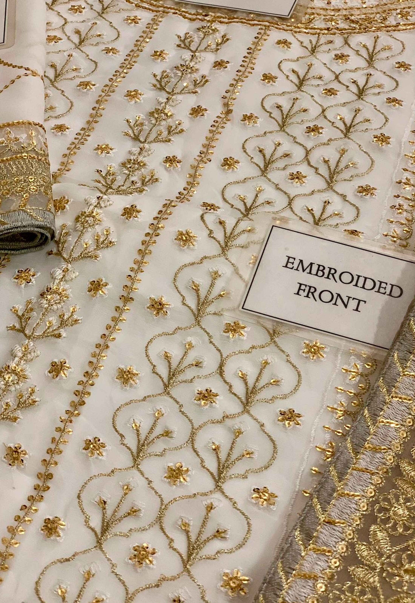 Embroidered Chiffon 3 Piece Unstitched Suit AJCF-D17-25 - Party Wear