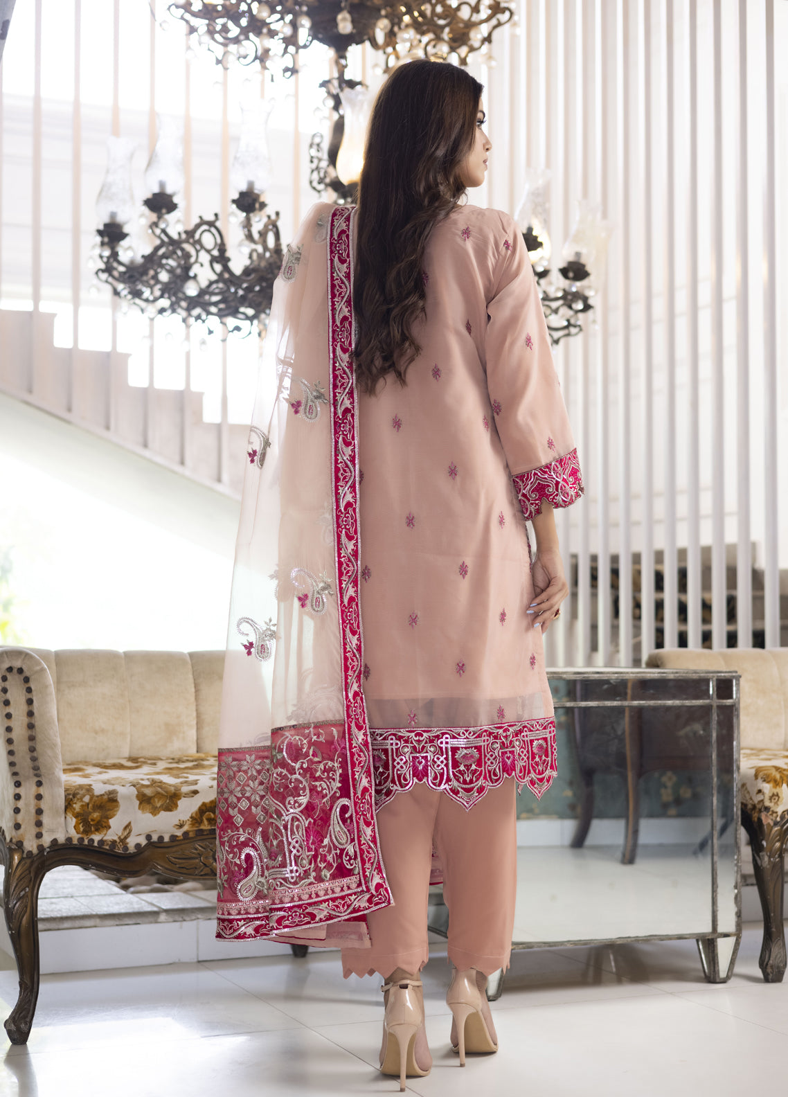 Aashiyan By Polawn Embroidered Stitched 3 Piece Organza Suit PD-23-206 Ready to Wear