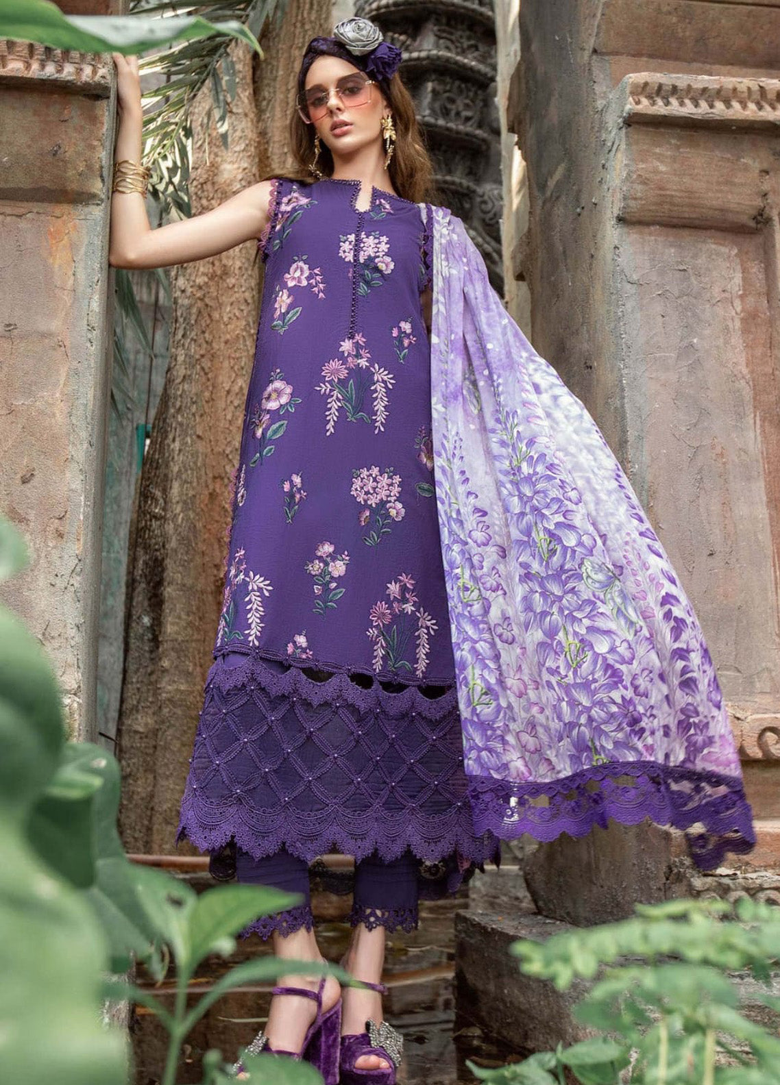 Embroidered Lawn 3 Piece Unstitched Suit MBL-MPT-1802-B-23 Summer Collection