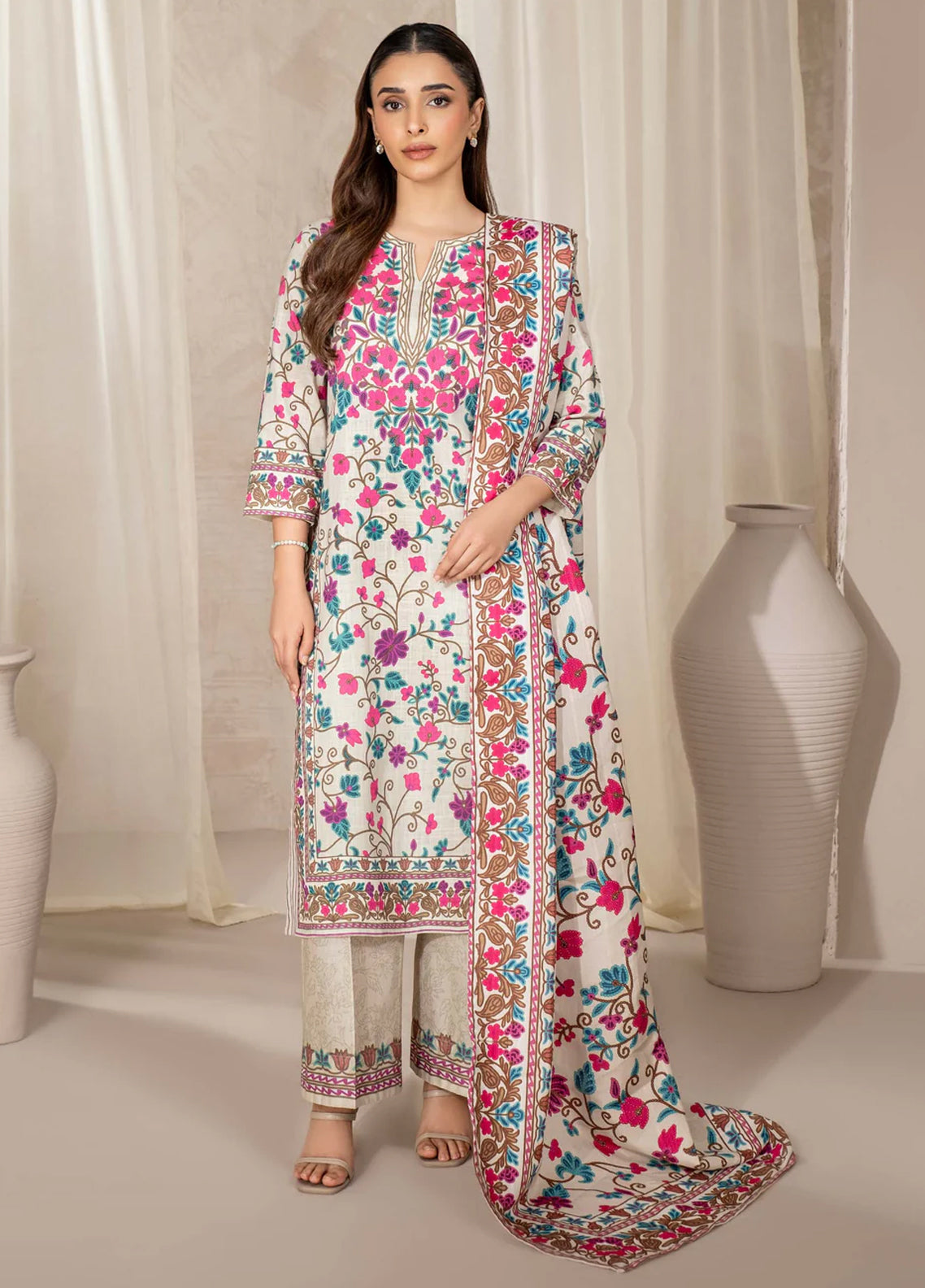 Printed Lawn 3 Piece Unstitched Suit LLL-U3791 - Summer Collection