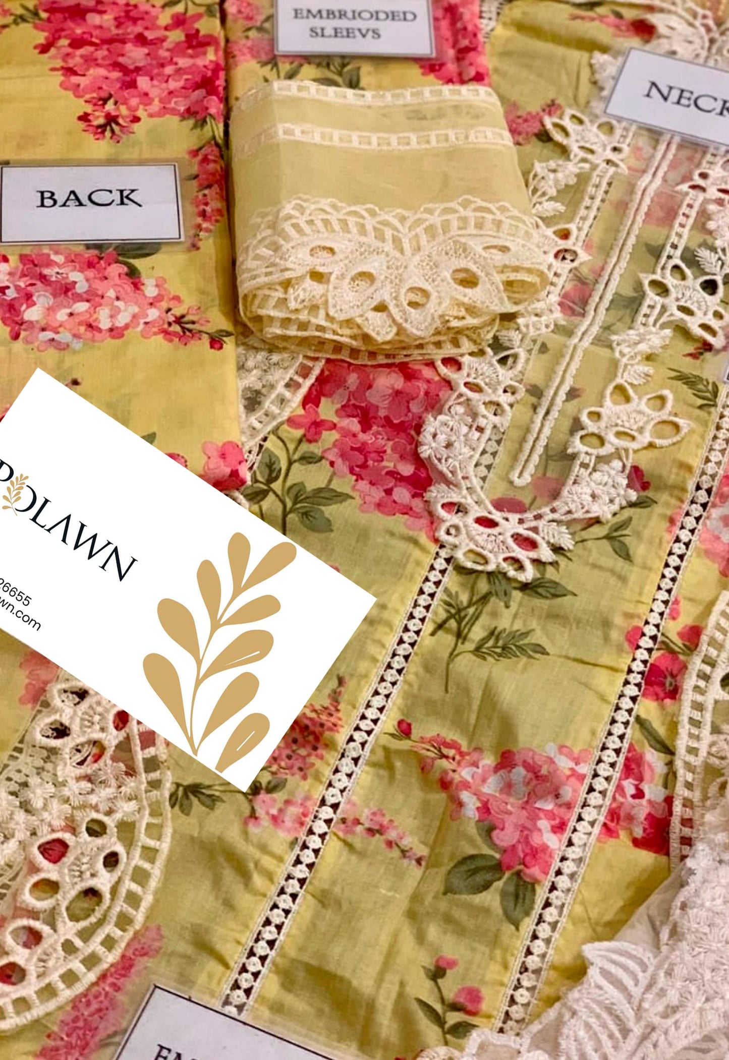 Embroidered Lawn 3 Piece Unstitched Suit CSSL-D03-A-25 - Summer Collection