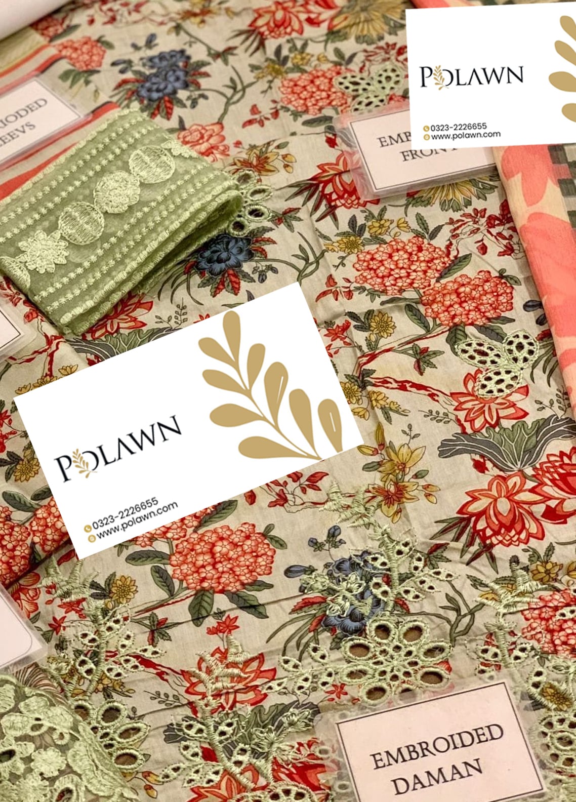 Embroidered Lawn 3 Piece Unstitched Suit EL-01B-GIARDINO-25 - Summer Collection
