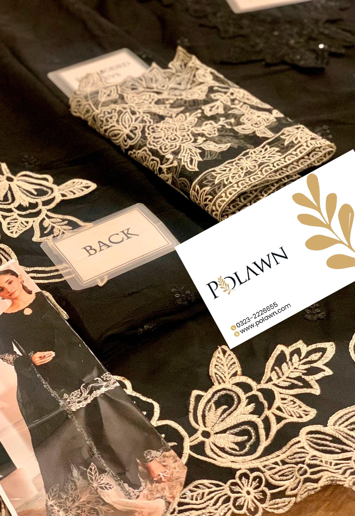 Embroidered Chiffon 3 Piece Unstitched Suit MBL-DW-EA25-67-BLACK - Party Wear