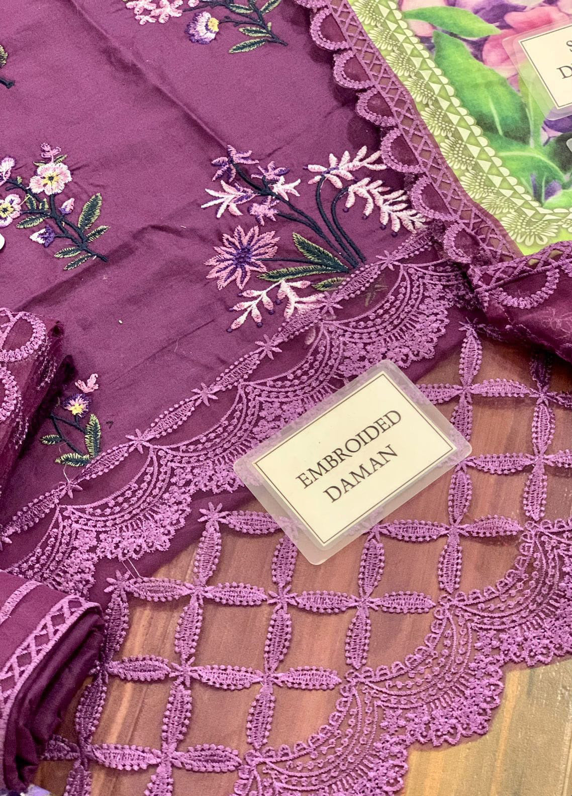 Embroidered Lawn 3 Piece Unstitched Suit MBL-MPT-1802-B-23 Summer Collection