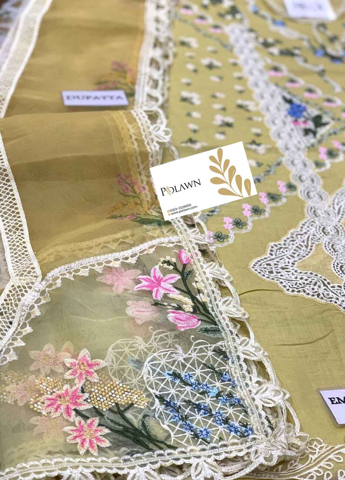 Embroidered Lawn 3 Piece Unstitched Suit CSSL-D02-A-SUNFLOWER YELLOW-24 - Summer Collection