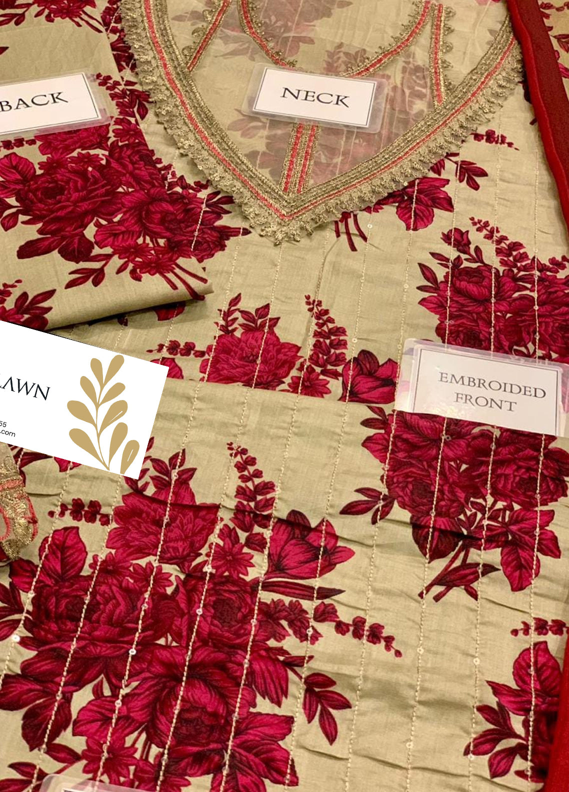 Embroidered Lawn 3 Piece Unstitched Suit MBL-MPT-2110-A-24 - Summer Collection